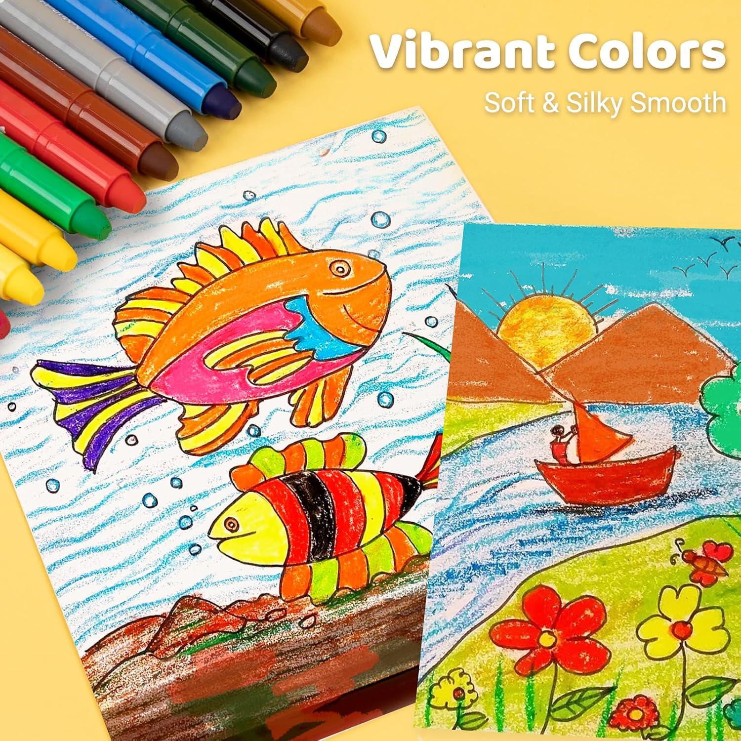 Crayones Jumbo Lavables KERIFI Set 24 Colores No Tóxicos