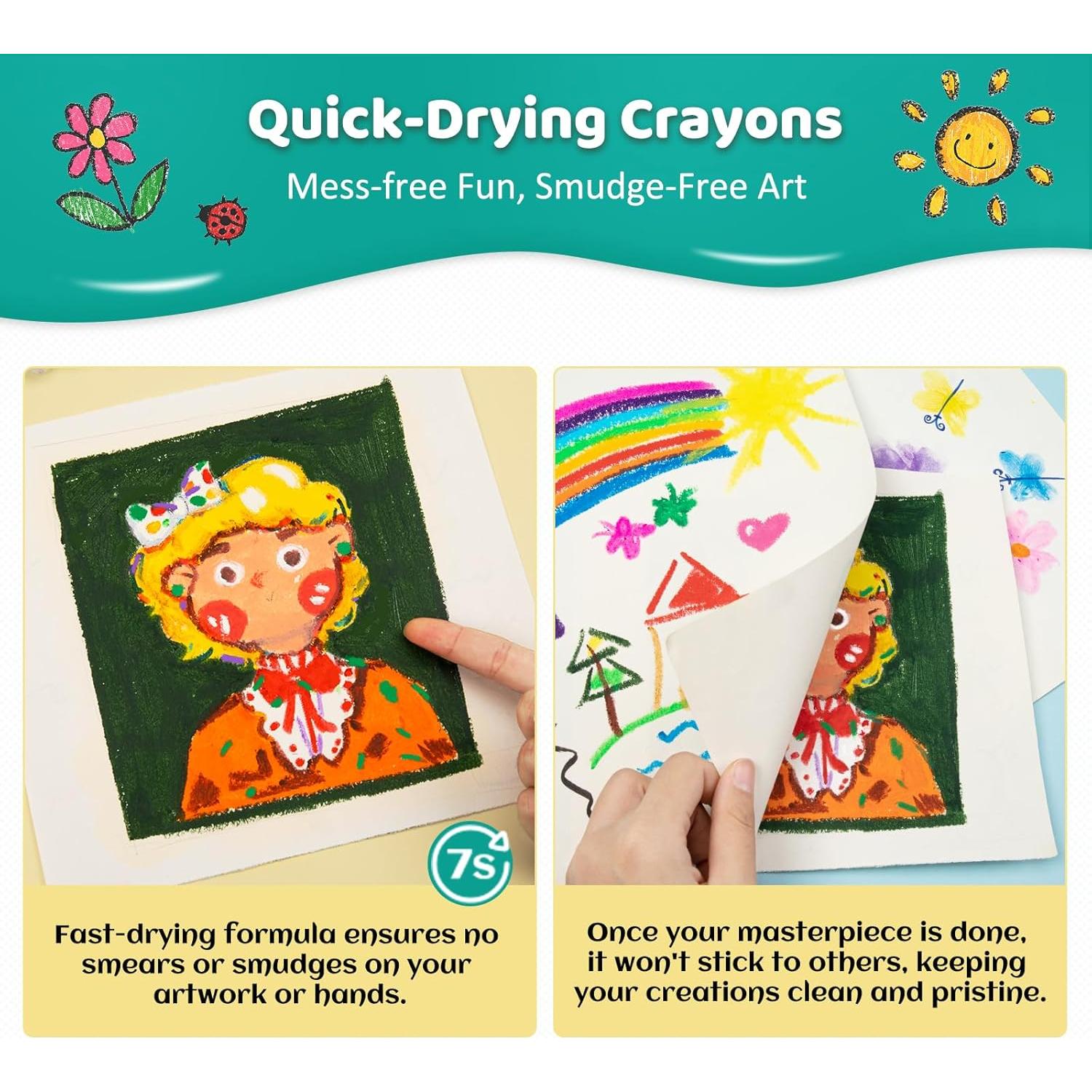 Crayones Jumbo Lavables KERIFI Set 24 Colores No Tóxicos