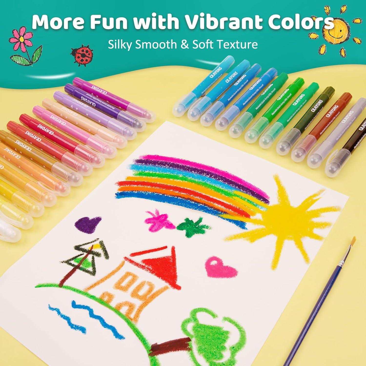 Crayones Jumbo Lavables KERIFI Set 24 Colores No Tóxicos