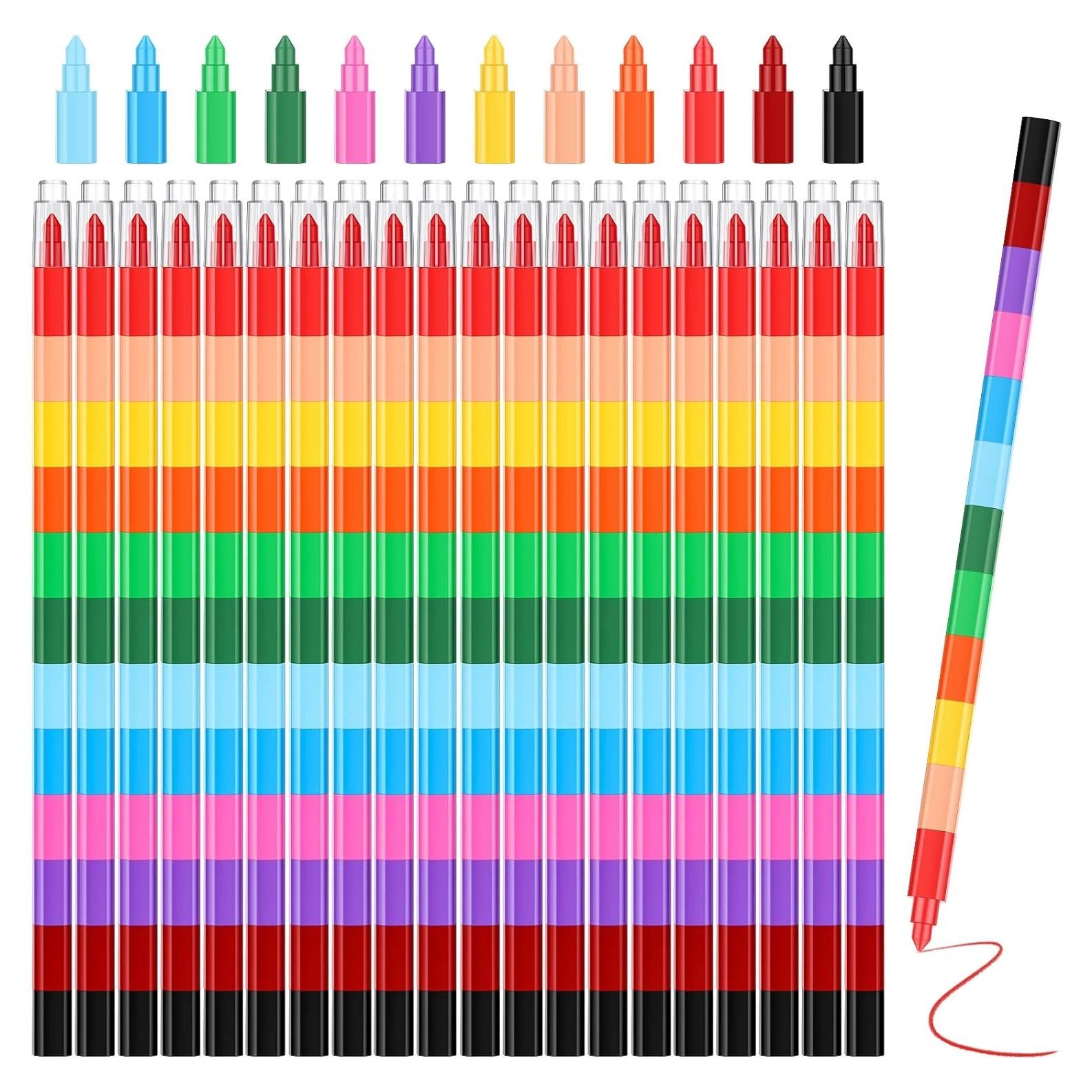 Crayones Apilables Marspark 20 Pcs 12 Colores para Niños