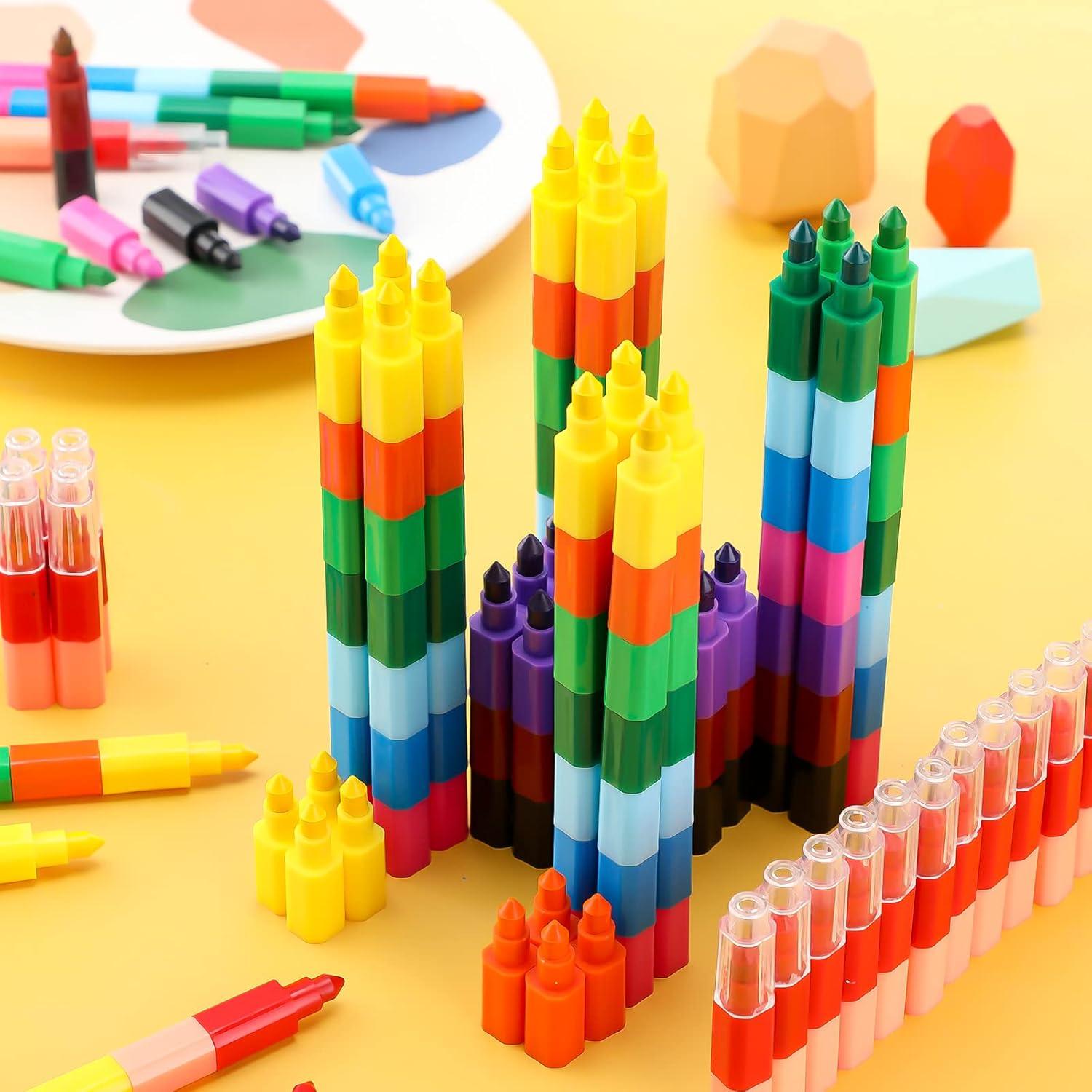 Crayones Apilables Marspark 20 Pcs 12 Colores para Niños