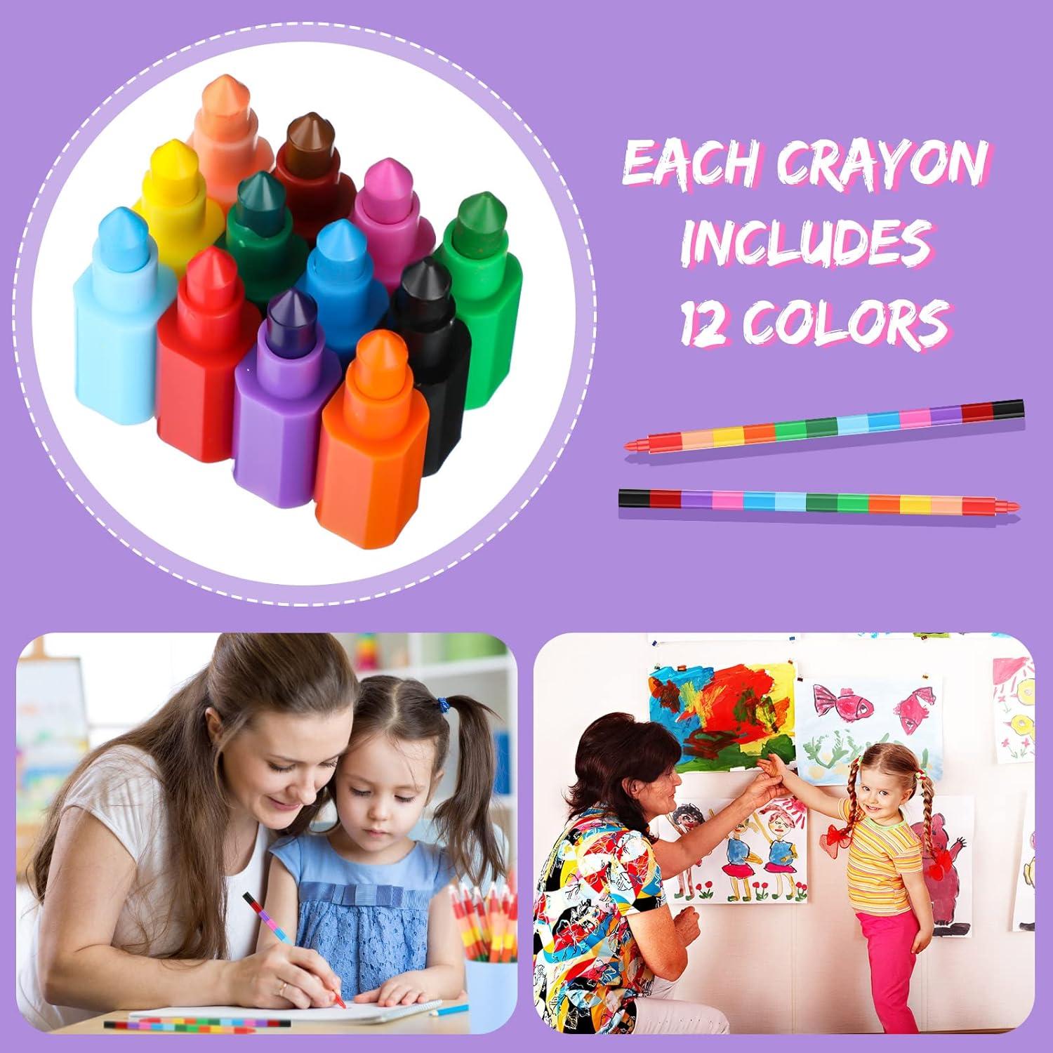 Crayones Apilables Marspark 20 Pcs 12 Colores para Niños