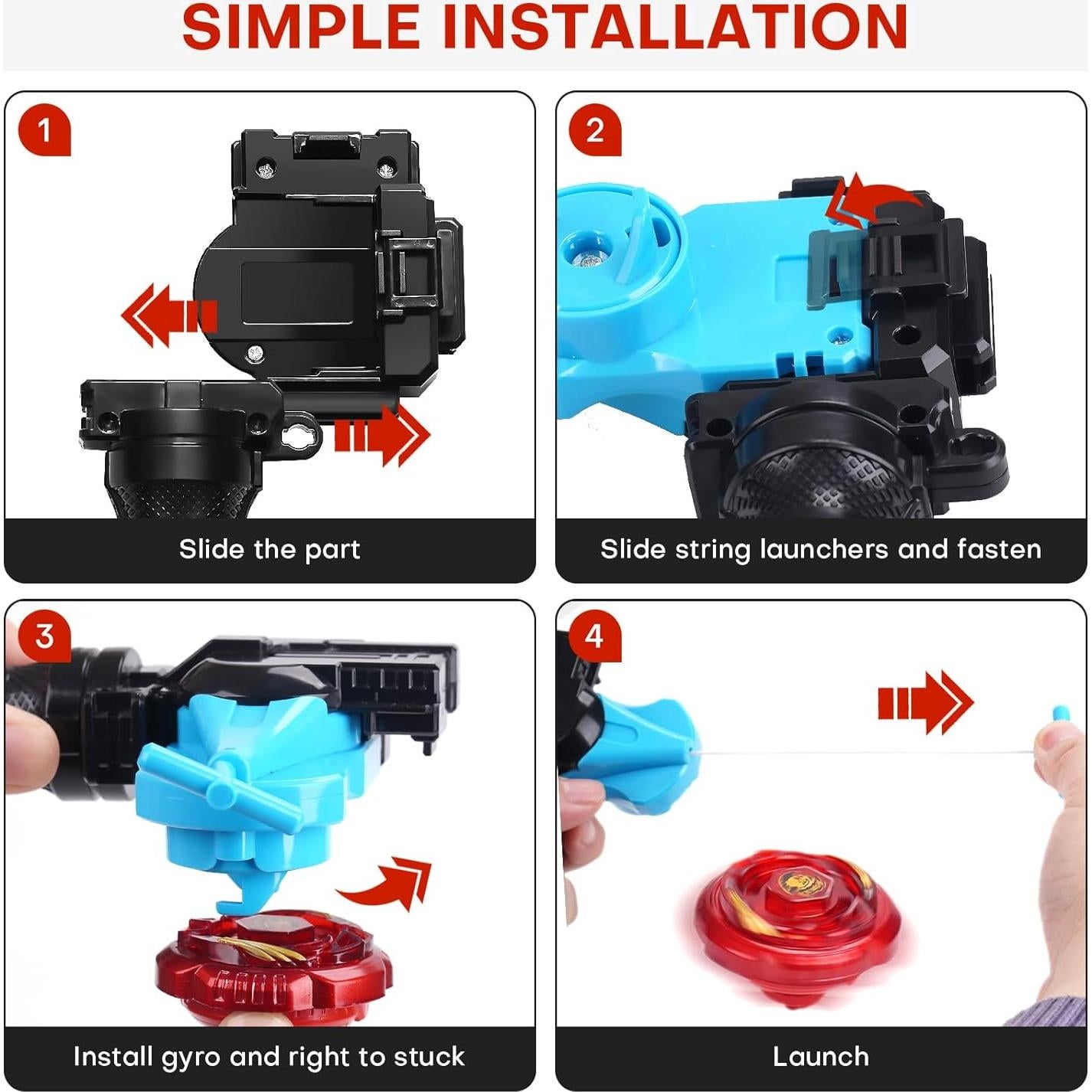 Conjunto Bey Battle Blade BUPASAK 12 Peonzas Luminosas