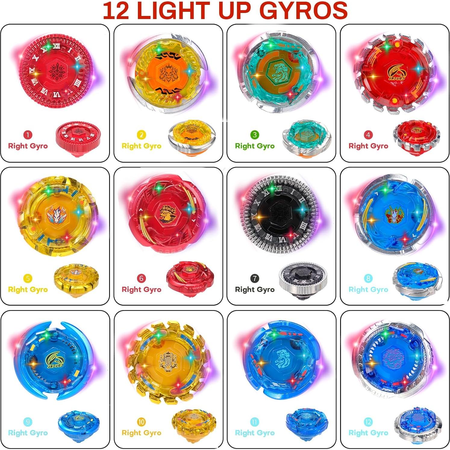 Conjunto Bey Battle Blade BUPASAK 12 Peonzas Luminosas