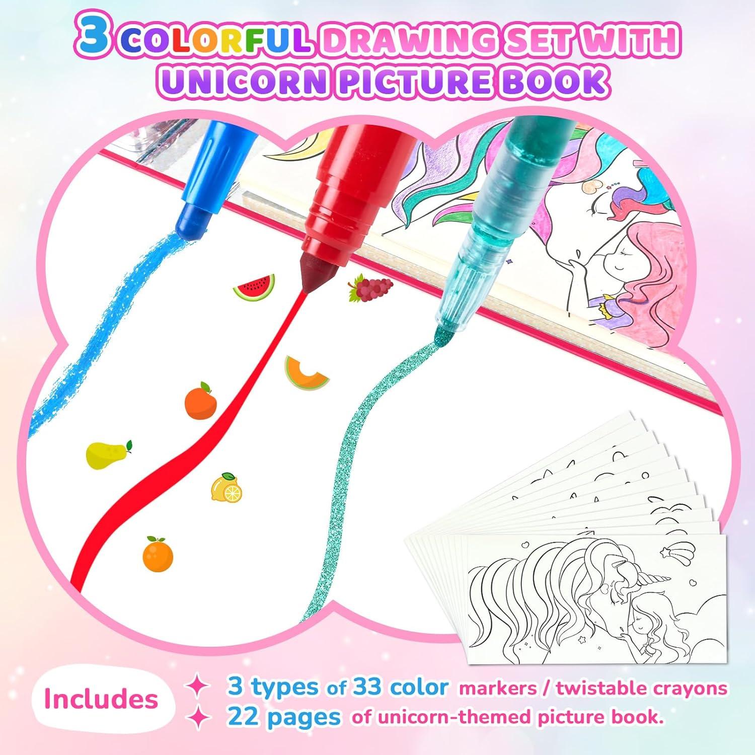 Kit de Dibujo Mágico JoyCat Unicornio 55 Piezas Niños