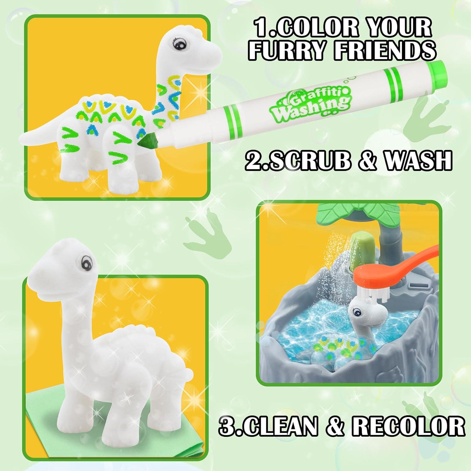 Kit de Pintura Dinosaurios Trubic con 4 Figuras y 9 Marcadores