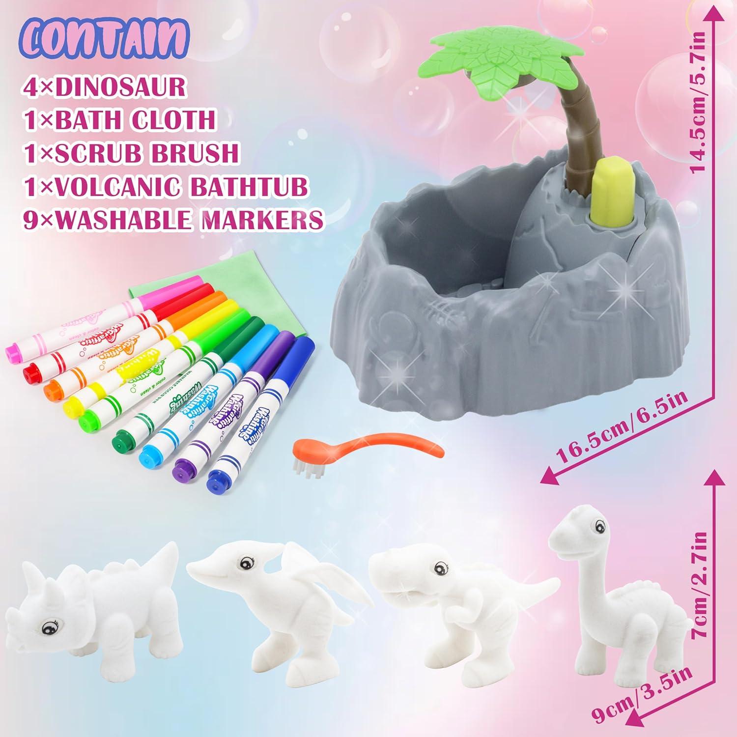 Kit de Pintura Dinosaurios Trubic con 4 Figuras y 9 Marcadores