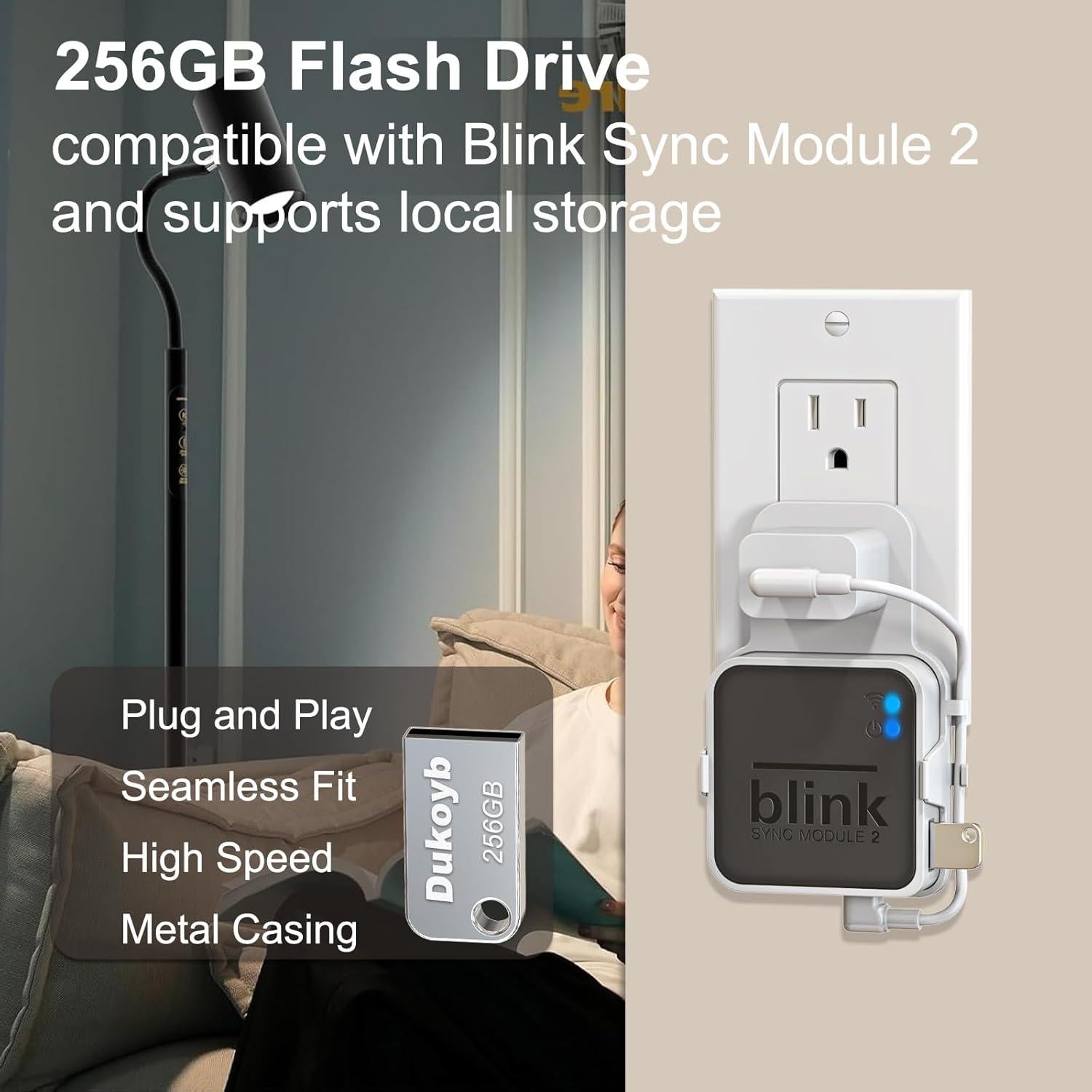 Unidad Flash USB 256GB Dukoyb + Soporte Pared Blink