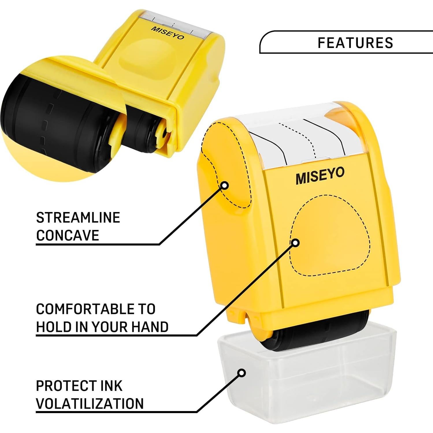 Sello Rodante de Escritura Miseyo Amarillo - Práctica para Niños