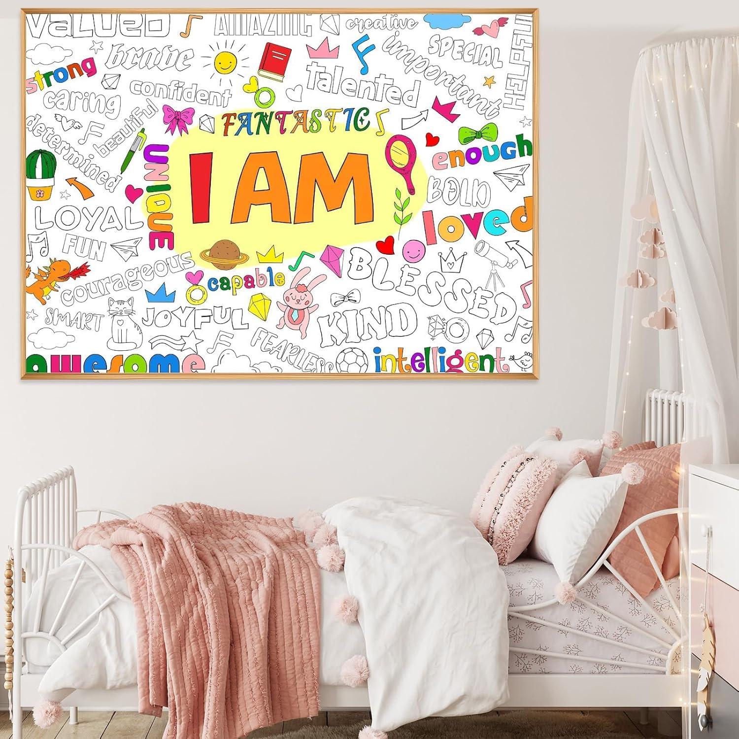 Póster Gigante de Colorear Naozinebi 80x110cm Afirmaciones Positivas