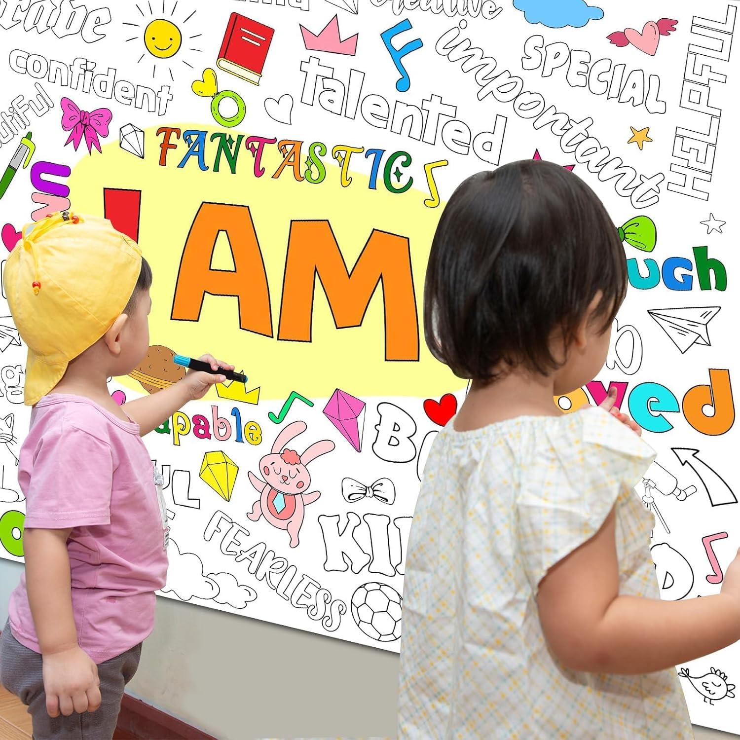 Póster Gigante de Colorear Naozinebi 80x110cm Afirmaciones Positivas