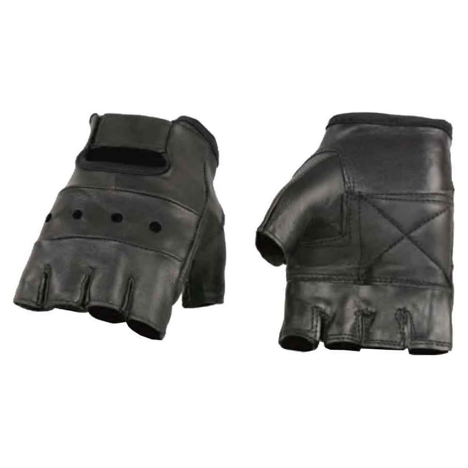 Guantes de cuero sin dedos Milwaukee Leather SH216 XL acolchados