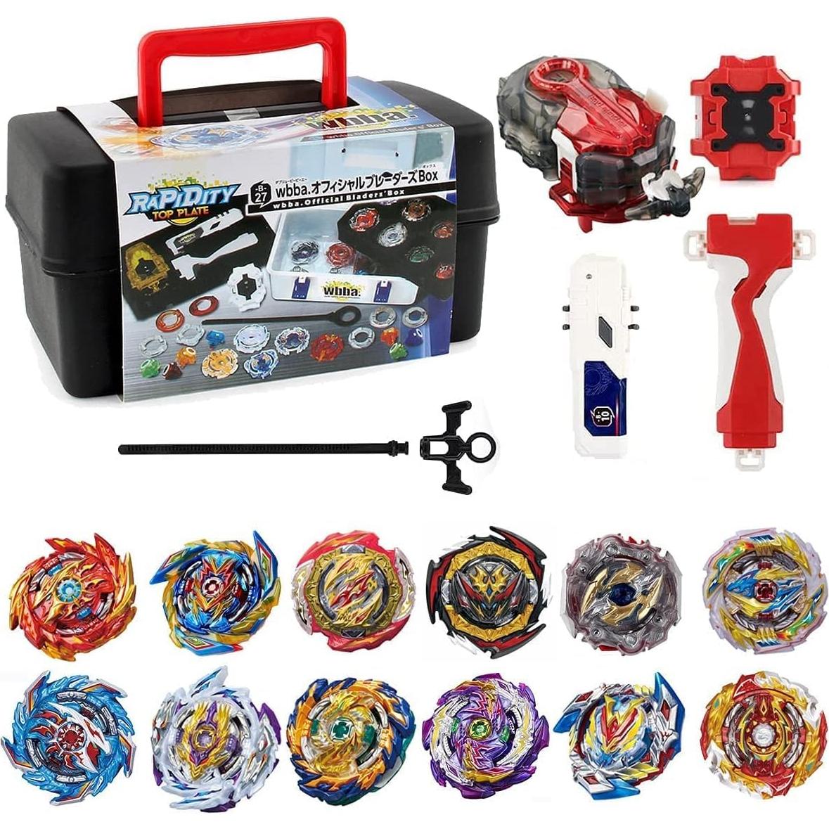 Conjunto Juguetes Bey Battle Burst SANMI 12 Trompos 3 Lanzadores