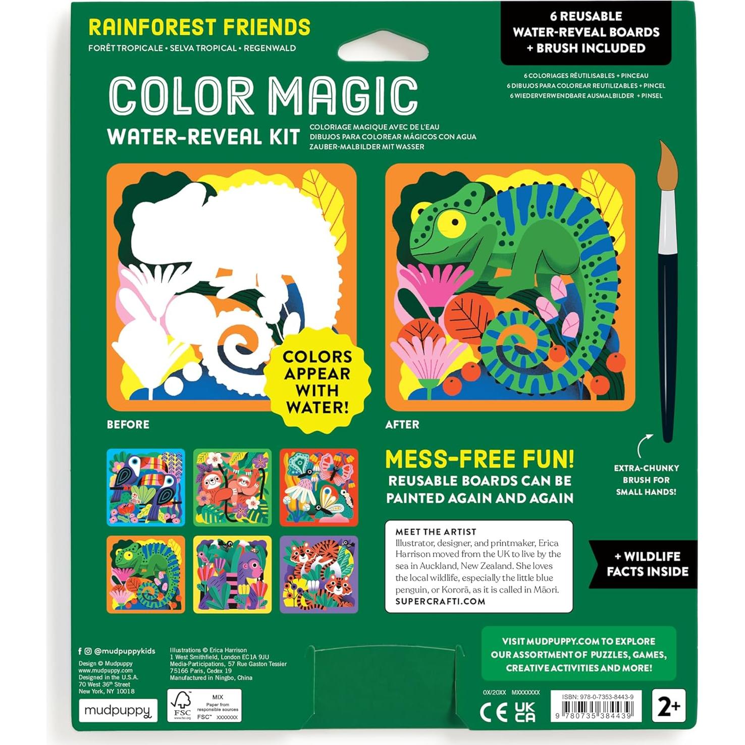 Kit de Revelación Mágica de Agua Mudpuppy Amigos de la Selva