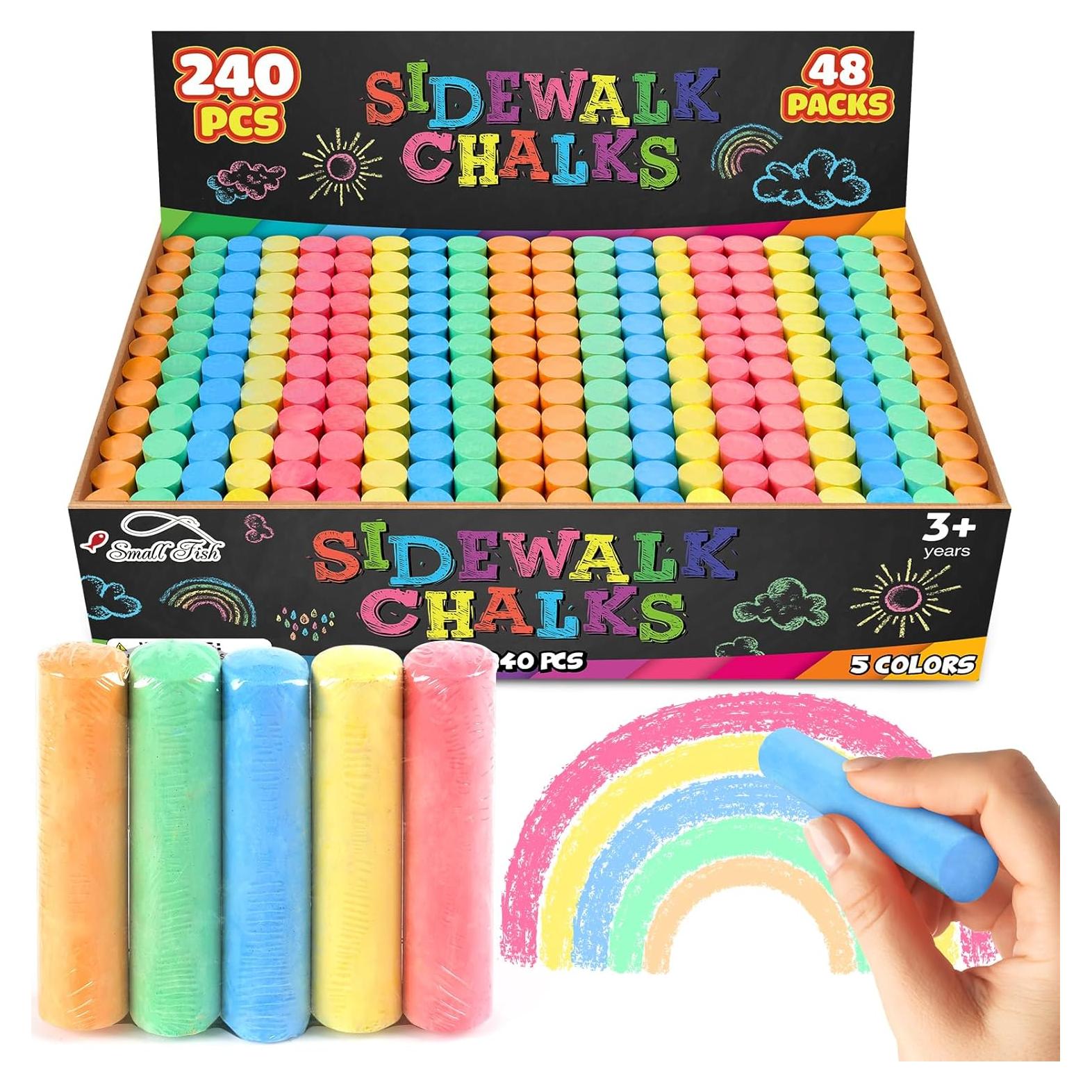 Set de 240 Tizas de Acera Lavables PEQUEÑO PEZ Jumbo Multicolor