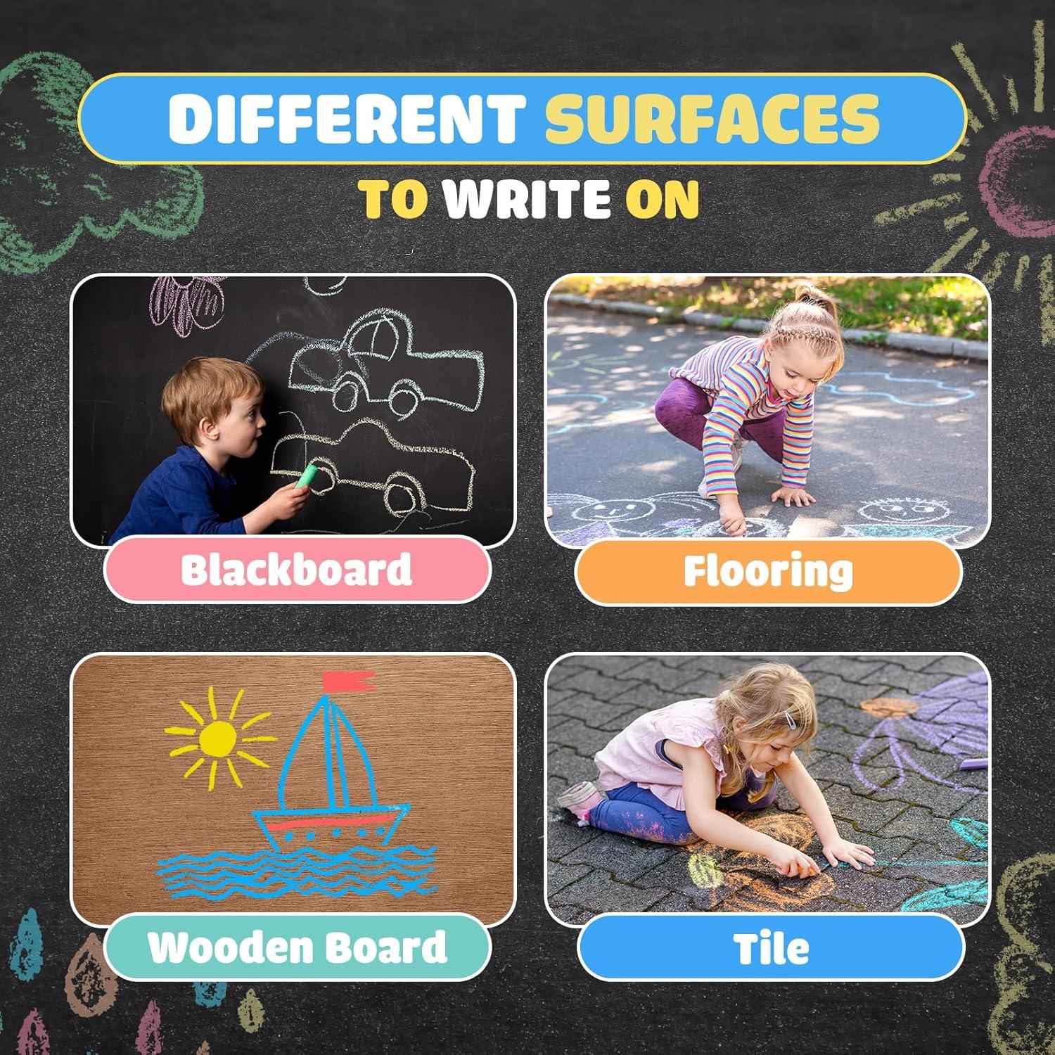 Set de 240 Tizas de Acera Lavables PEQUEÑO PEZ Jumbo Multicolor