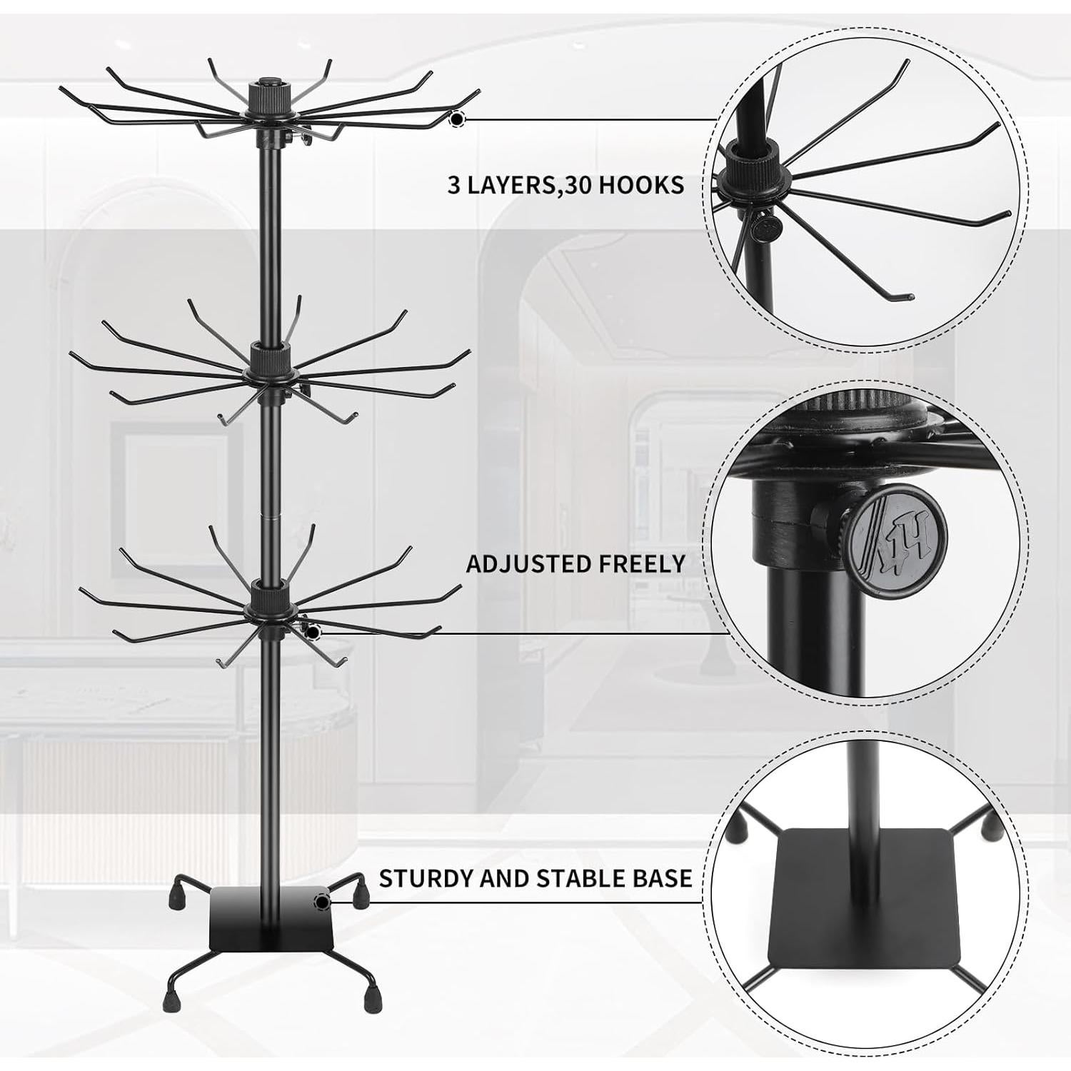 Soporte Giratorio de Joyería Bahforam 3 Niveles Ajustable