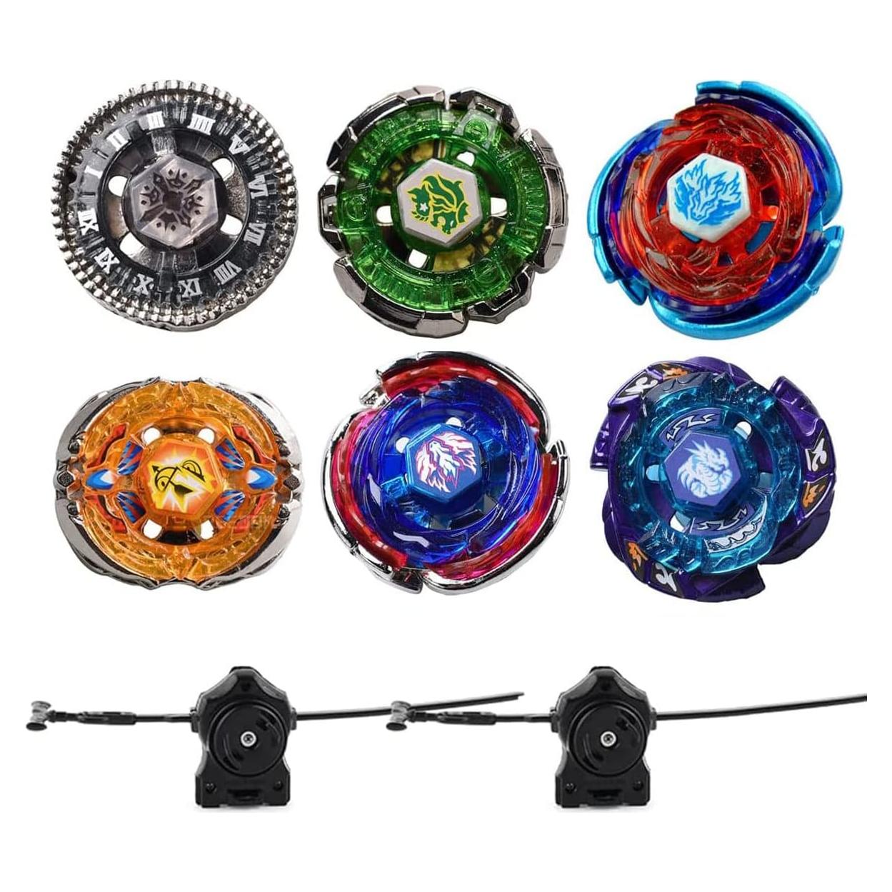 Beyblade Burst Gyros Set 6 Piezas + 2 Lanzadores + Stickers