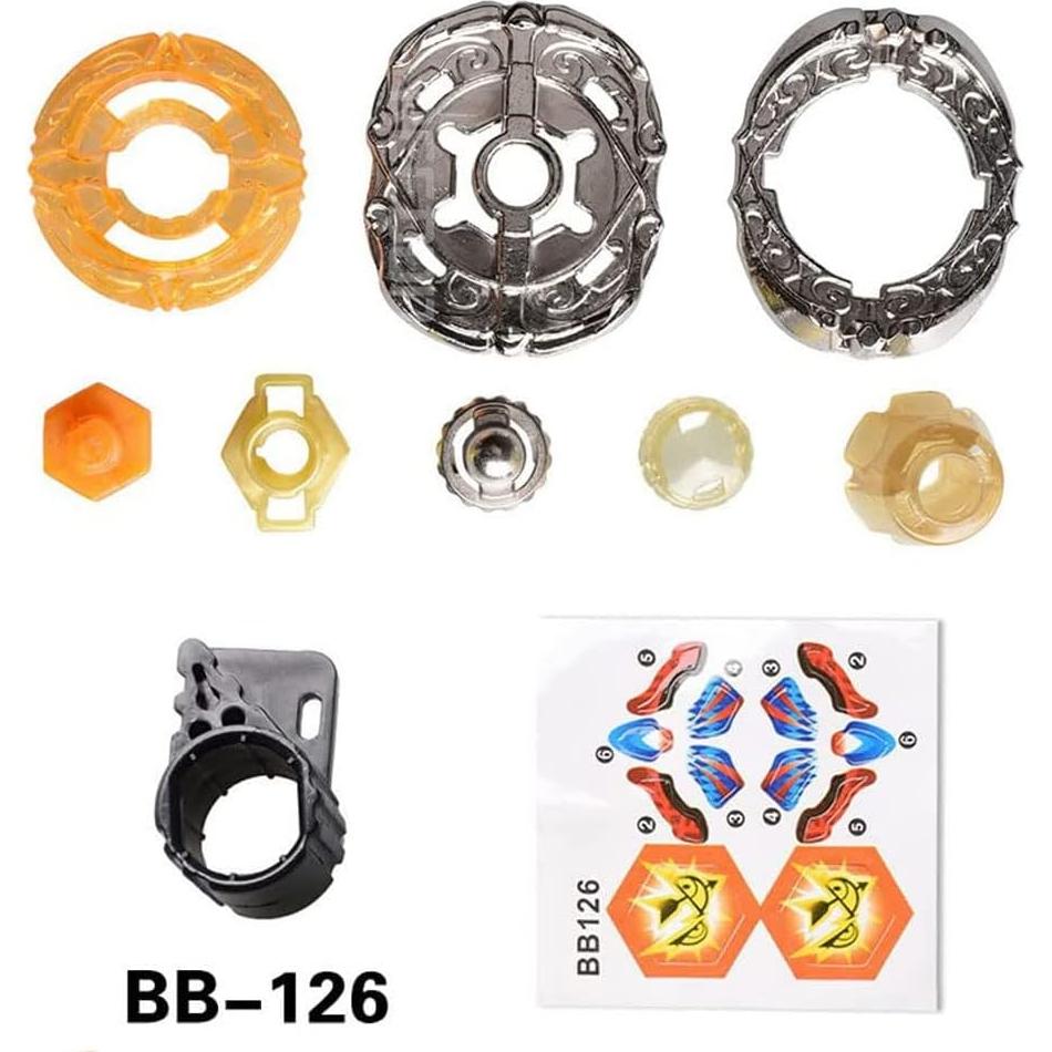 Beyblade Burst Gyros Set 6 Piezas + 2 Lanzadores + Stickers