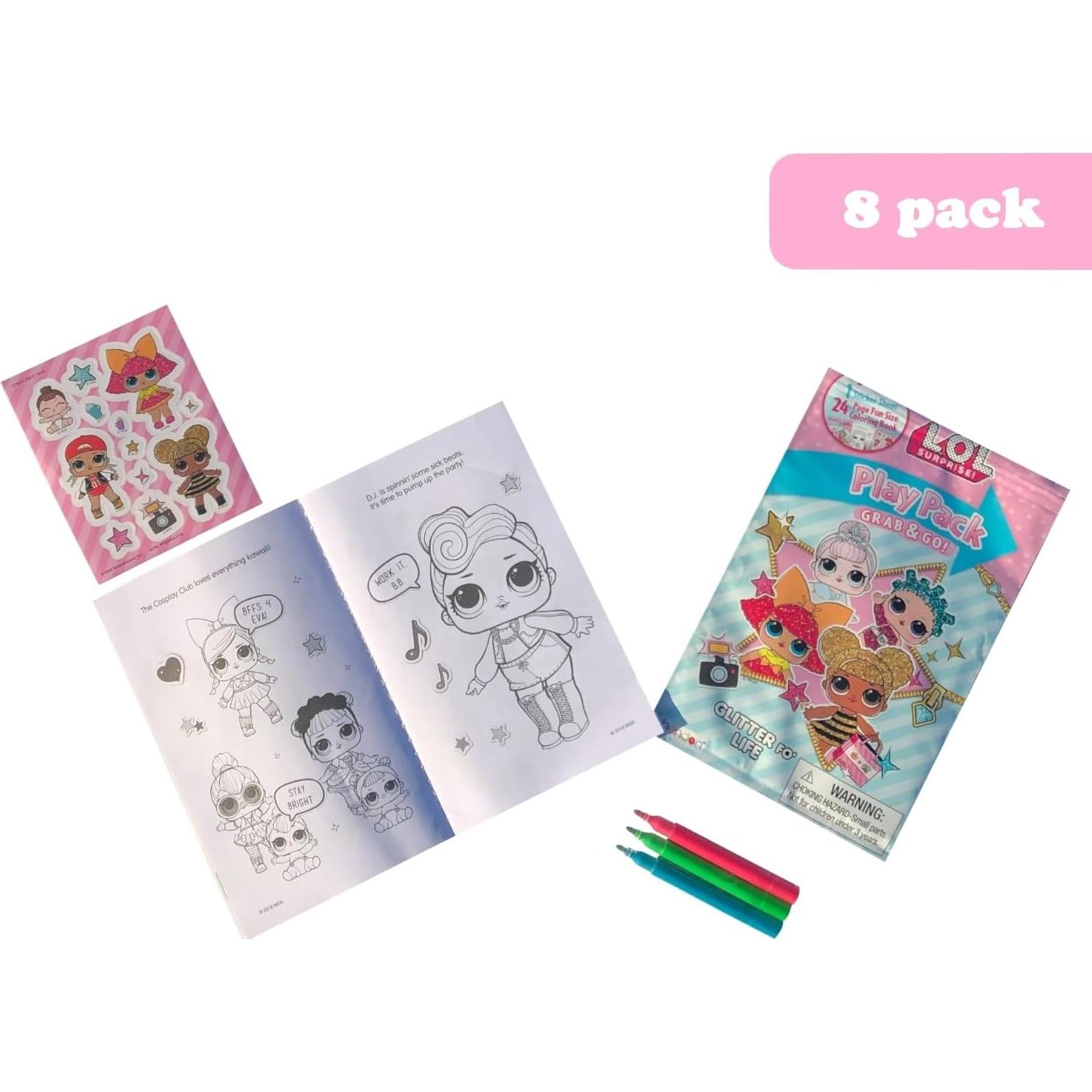 Juego de Fiesta de Cumpleaños LOL Surprise - 8 Paquetes con Libros y Pulseras