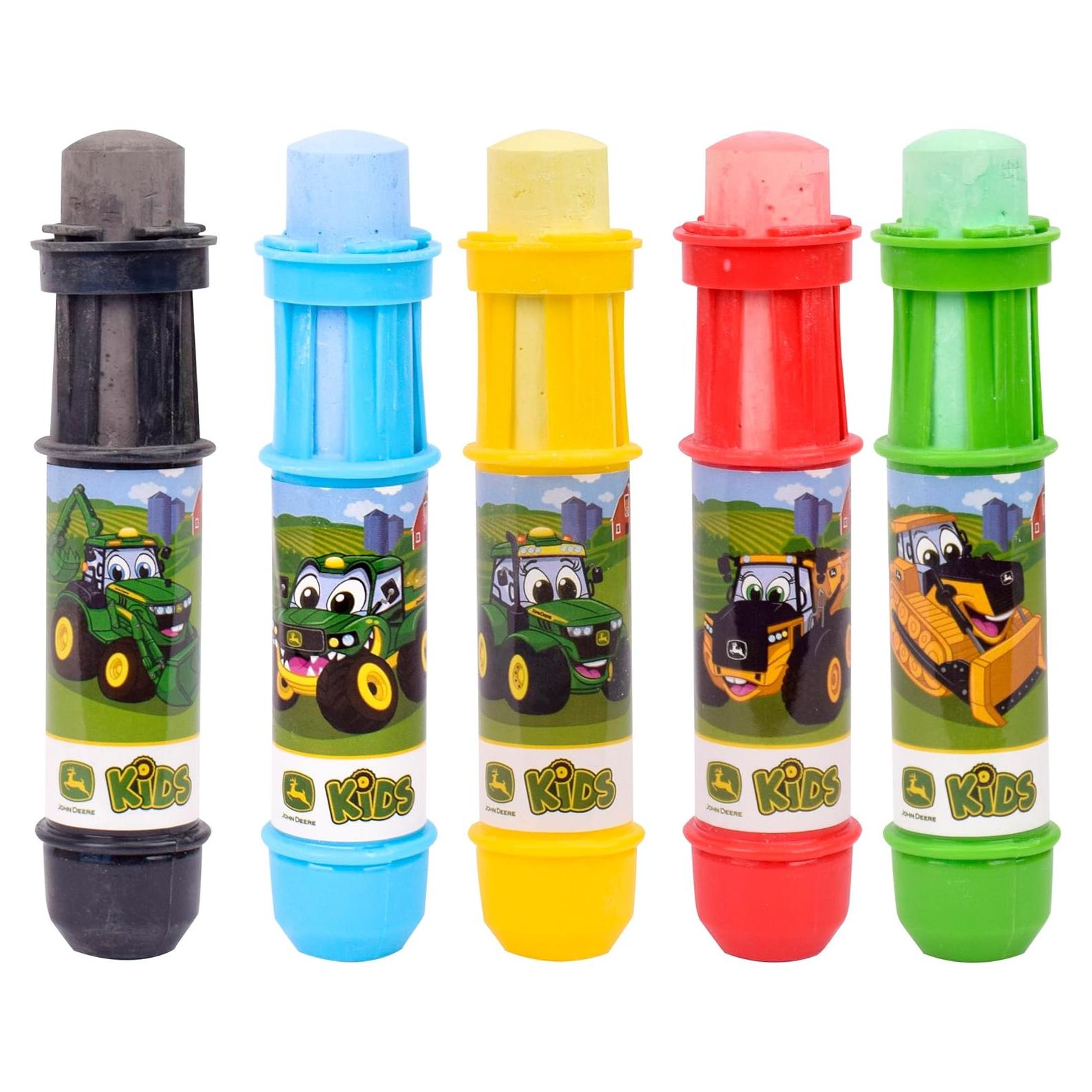Soportes de Tiza Lavables John Deere - 5 Colores Jumbo - Juguete Creativo