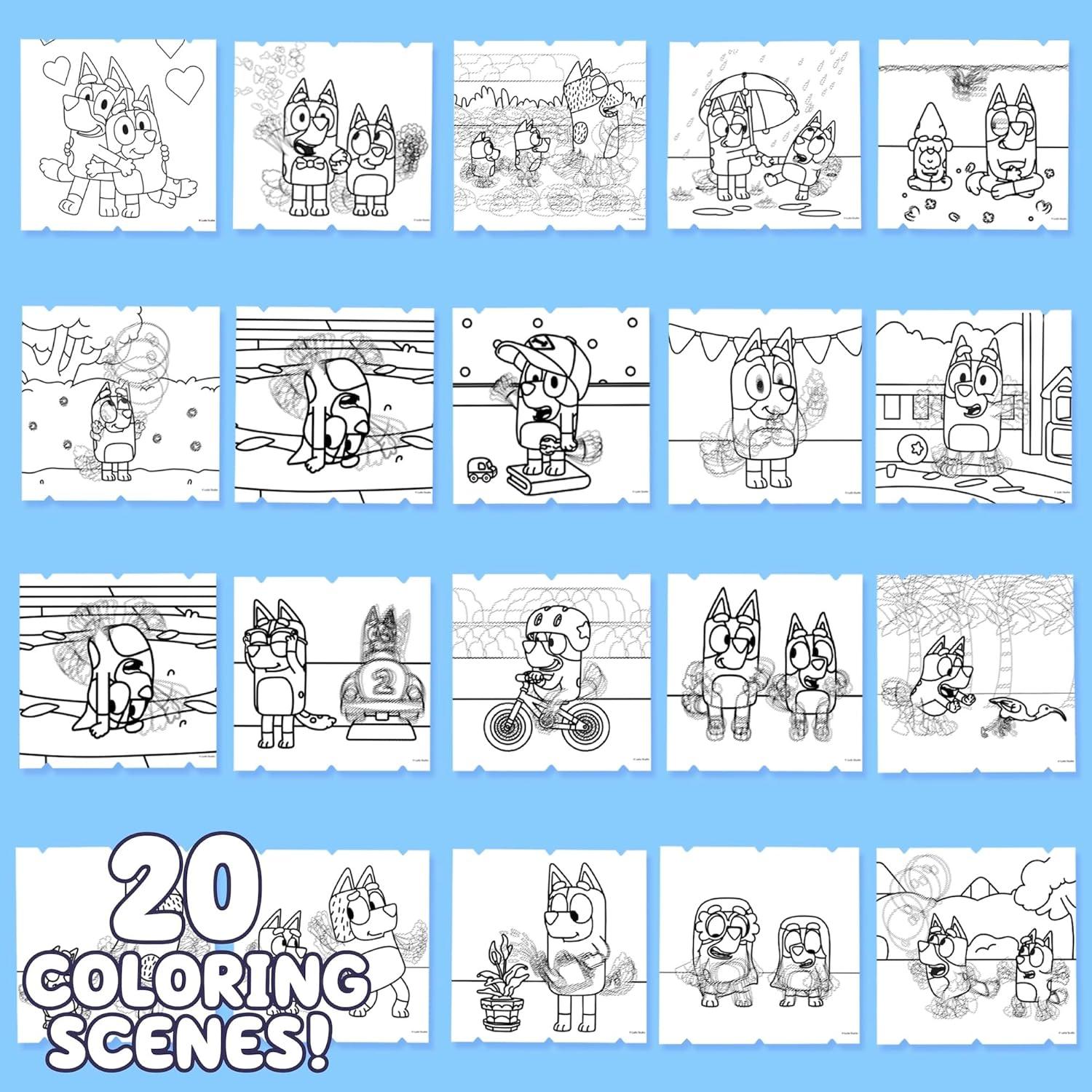 Tableta de Animación en Movimiento Bluey - 20 Diseños y Marcadores