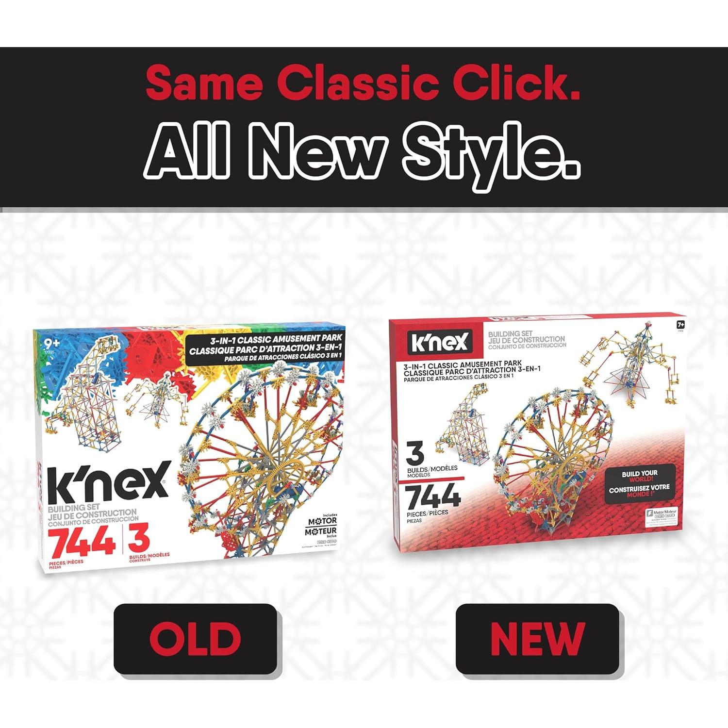 K'NEX Set de Construcción Parque Diversiones 3 en 1 744 Piezas