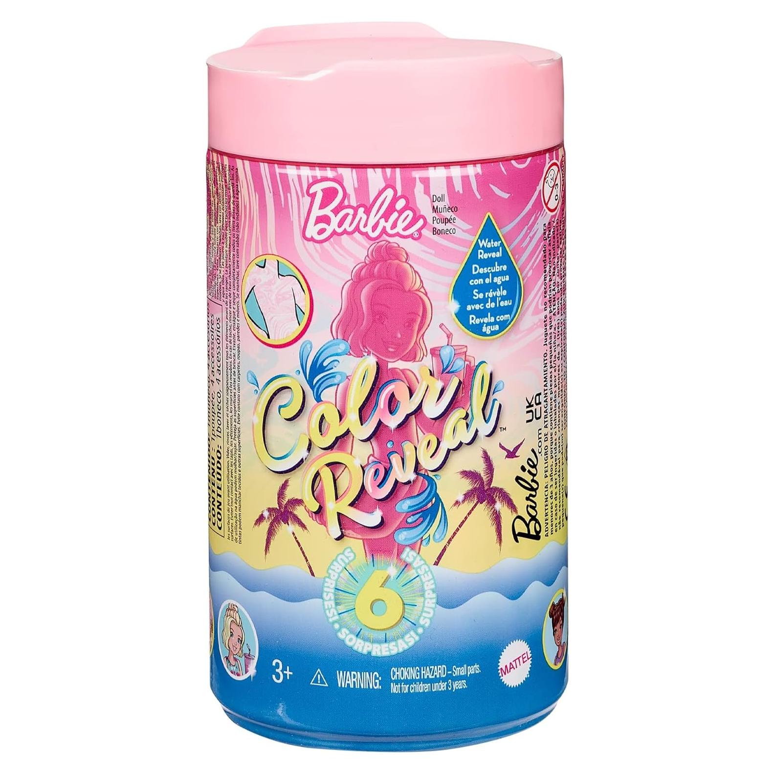 Muñeca Barbie Chelsea Color Reveal Arena y Sol con 6 sorpresas