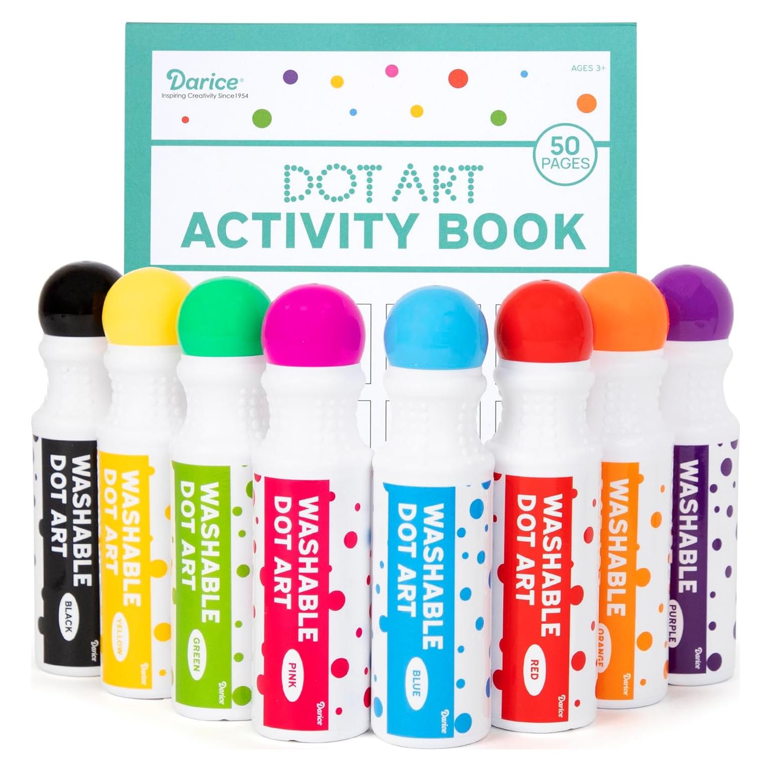 Set de Marcadores Lavables Darice para Niños - 8 Colores + Libro