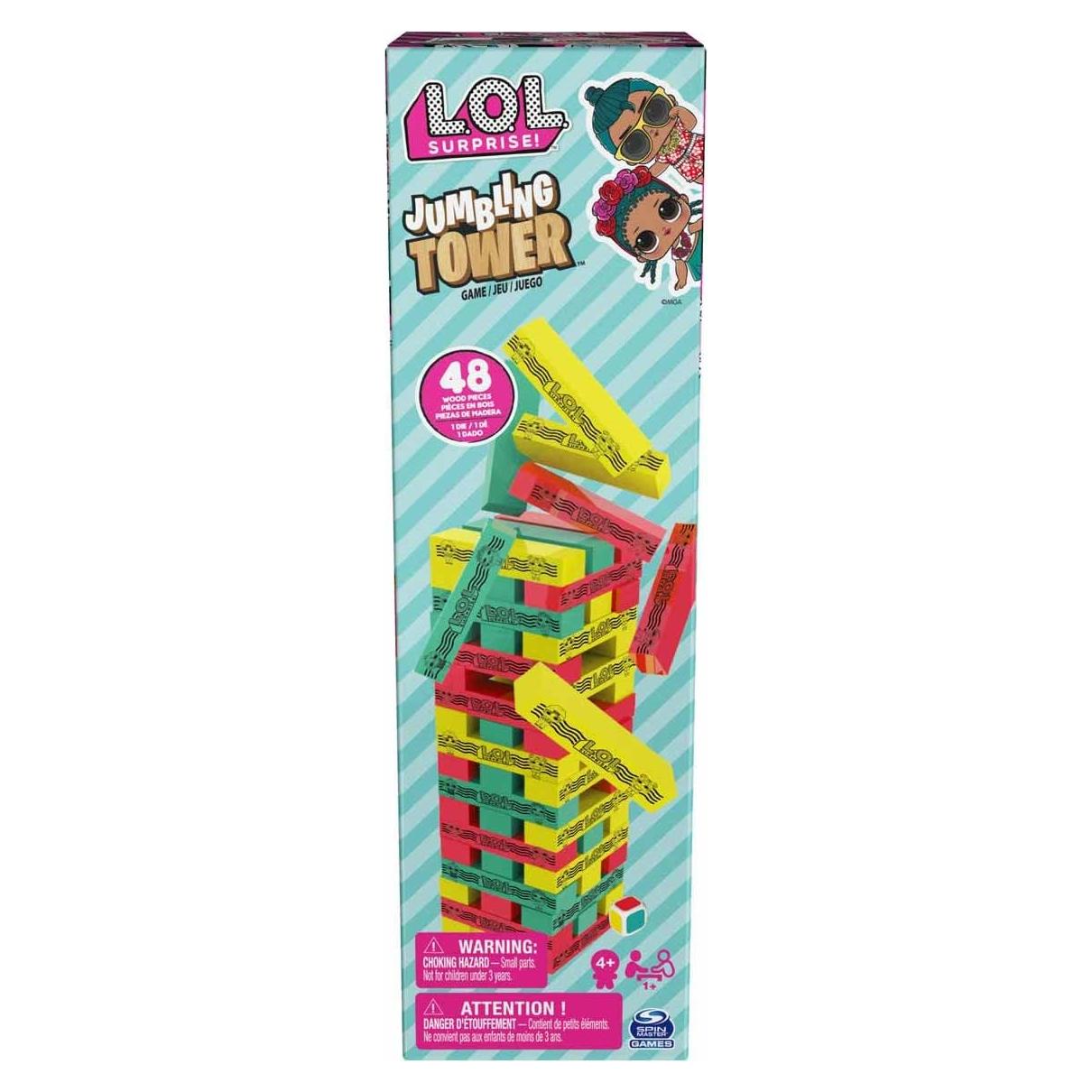 Juego de Torre Jenga L.O.L Cardinal - 48 Piezas de Madera