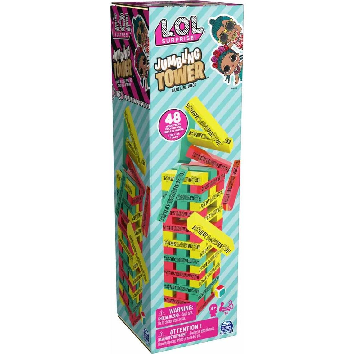 Juego de Torre Jenga L.O.L Cardinal - 48 Piezas de Madera