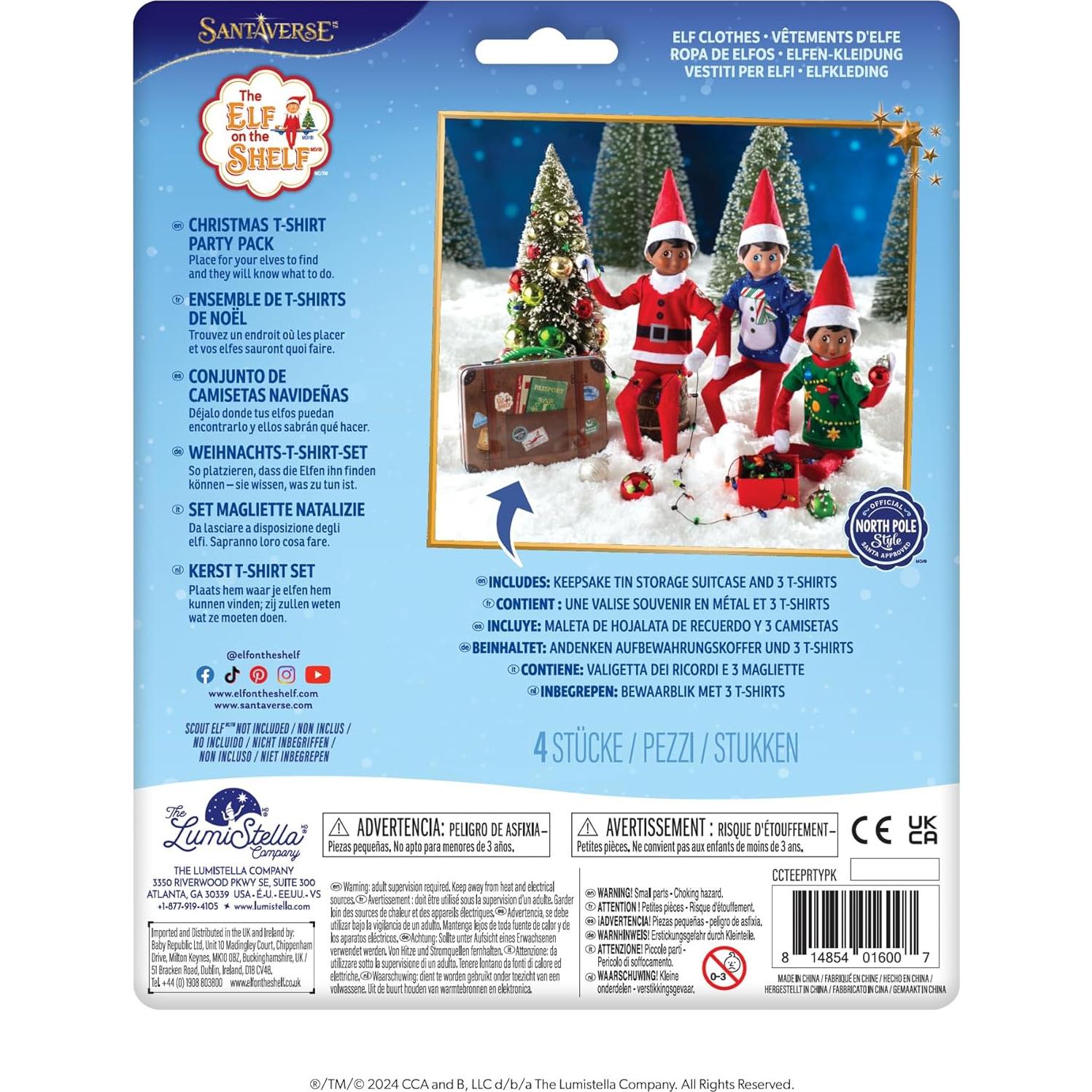 Conjunto de 3 camisetas festivas Claus Couture para elfo