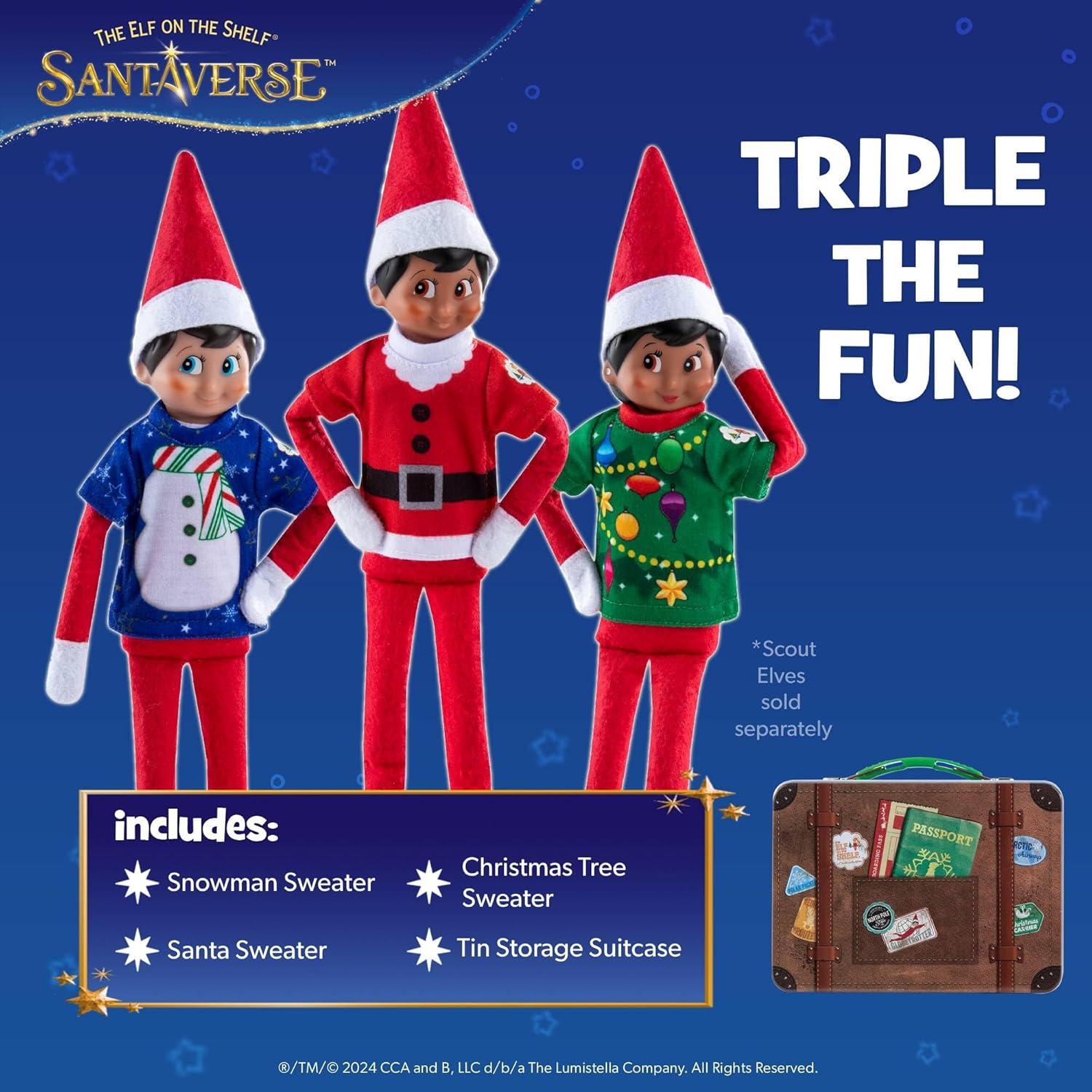 Conjunto de 3 camisetas festivas Claus Couture para elfo