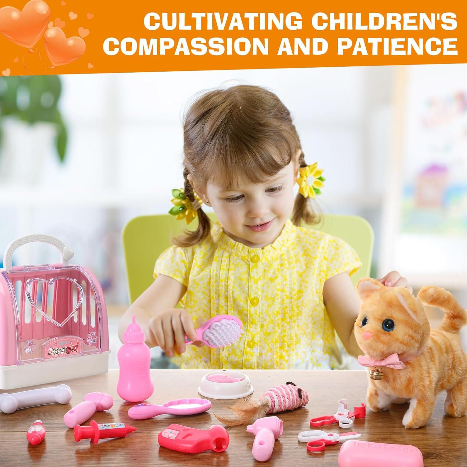 Robot Peluche Interactivo Gatito WorWoder Amarillo 21.8 cm