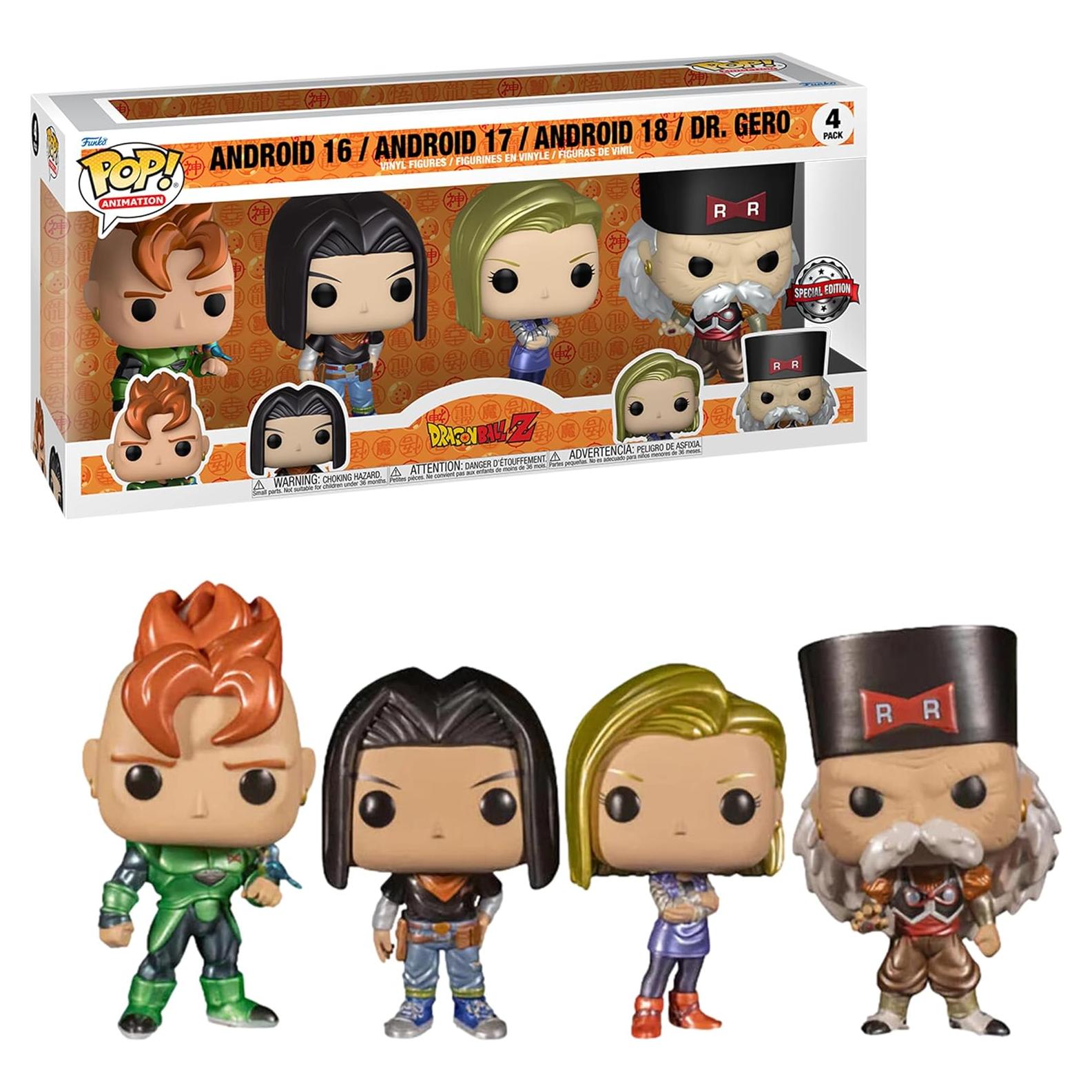 Funko Pop! Dragon Ball Z - Paquete 4 Figuras Androides
