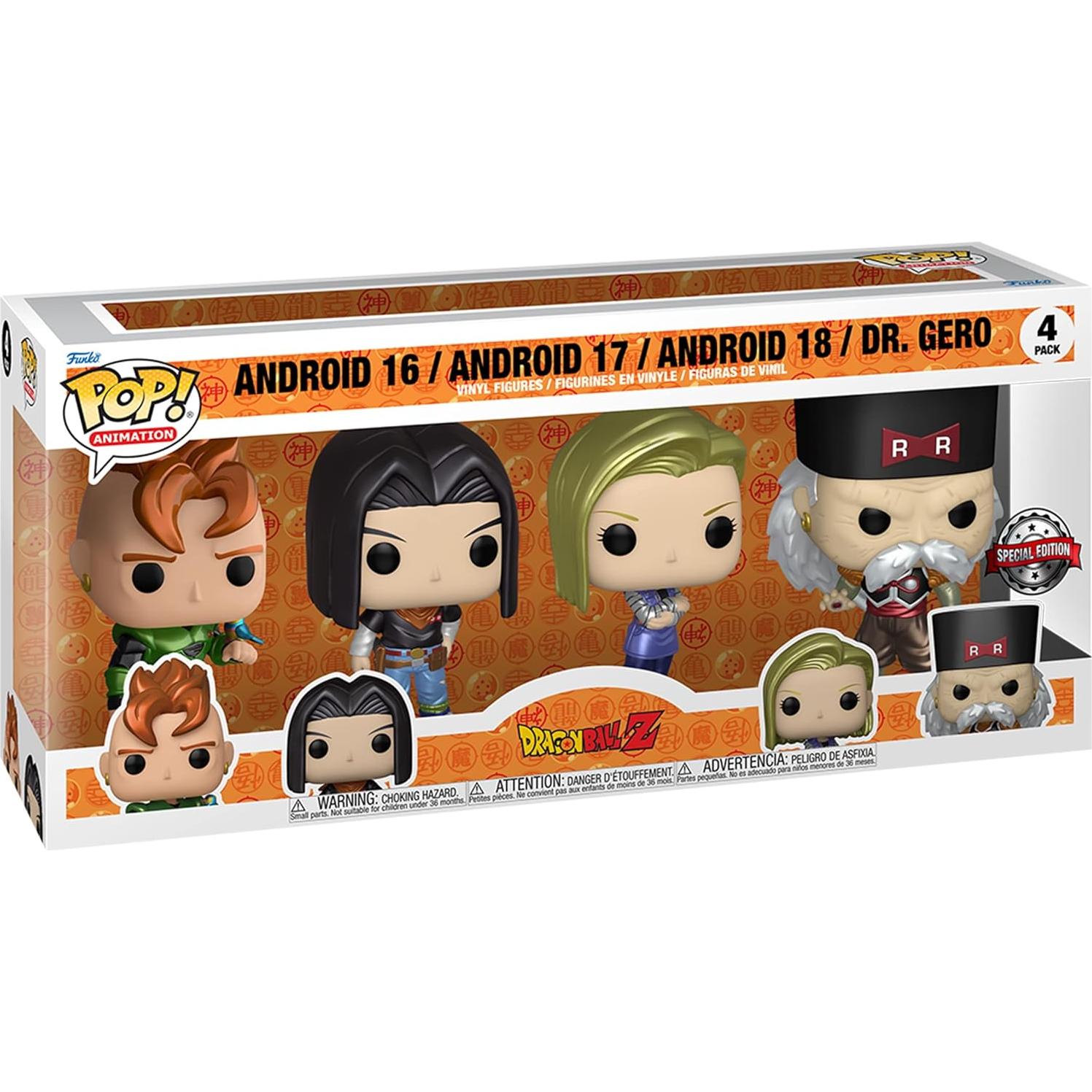 Funko Pop! Dragon Ball Z - Paquete 4 Figuras Androides