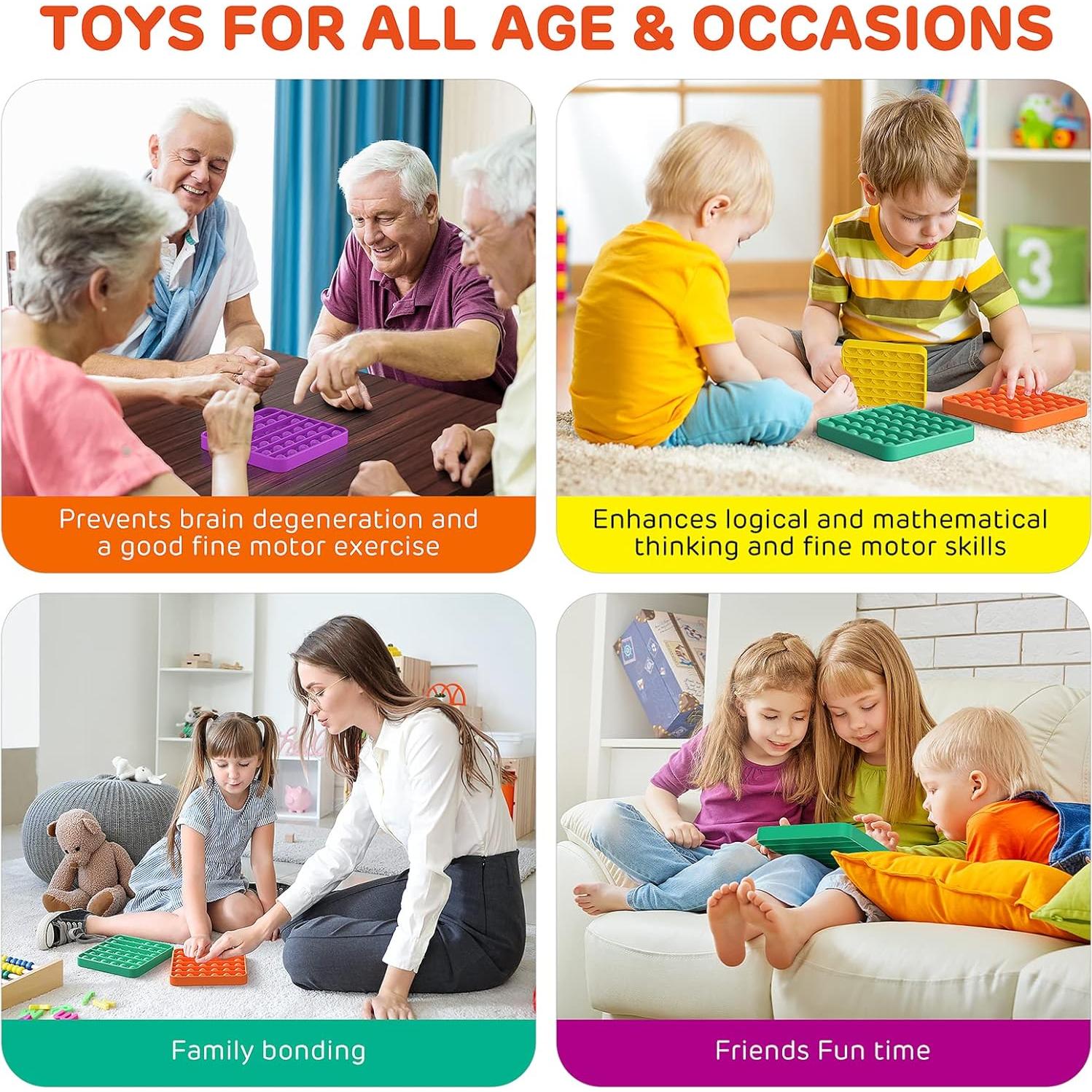 Set de 12 Juguetes Antiestrés Kakukokas - Sensoriales Push Pop