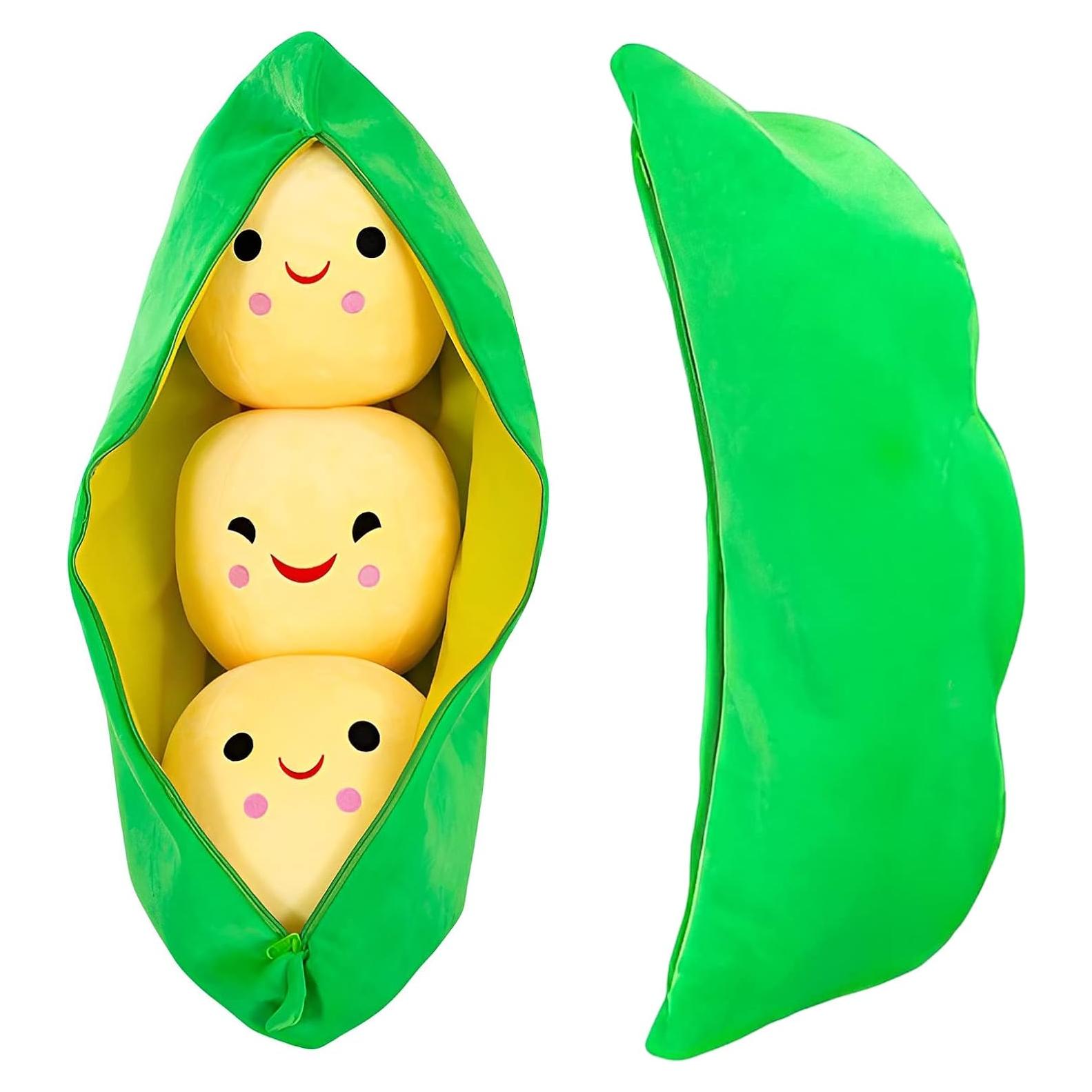 Juguete de Peluche Guisantes en Vaina AOAI 40cm Amarillo