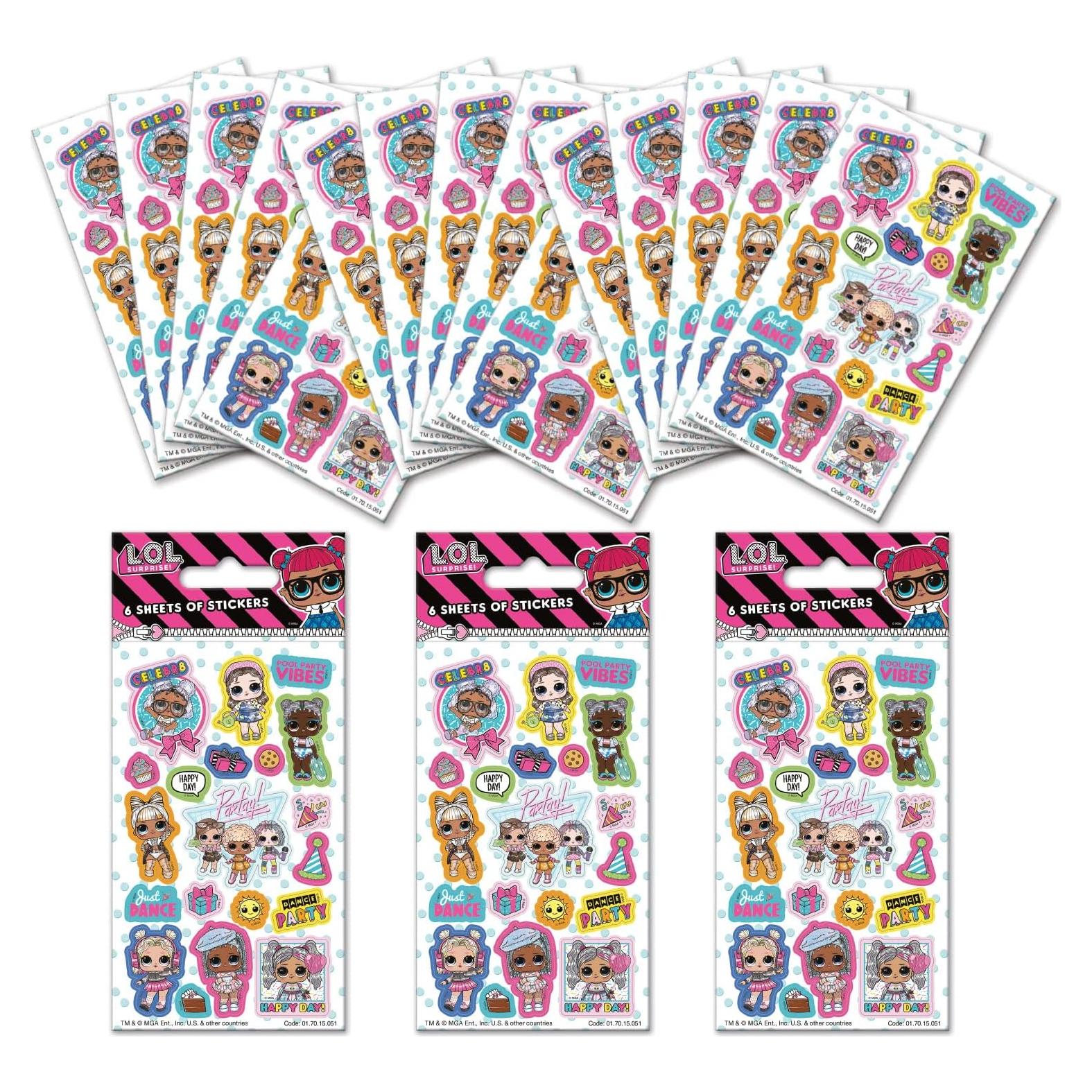 Paquete de Pegatinas L.O.L. Fiesta Sorpresa - 18 Hojas