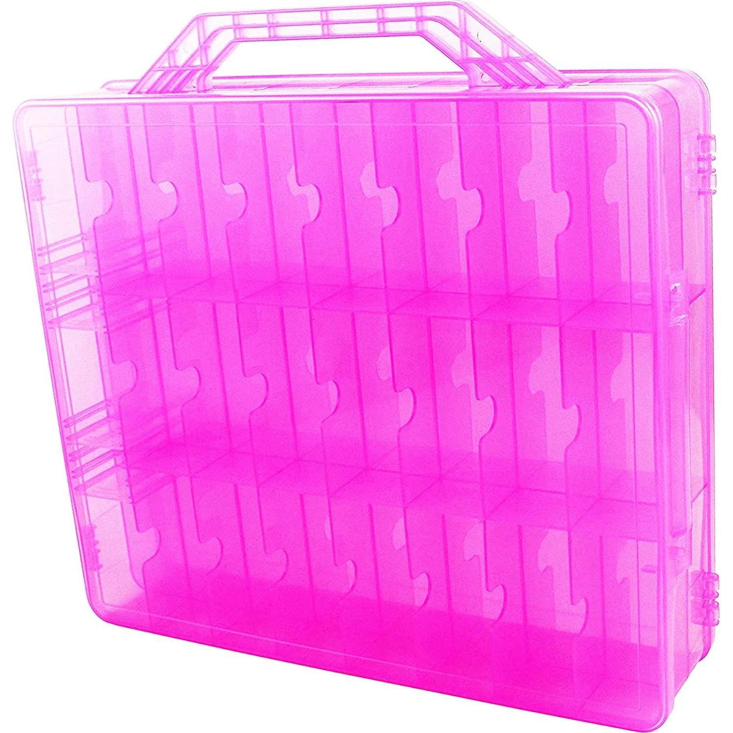 Contenedor de Almacenamiento Doble Lado HOME4 - Rosa - 48 Compartimentos - Sin BPA