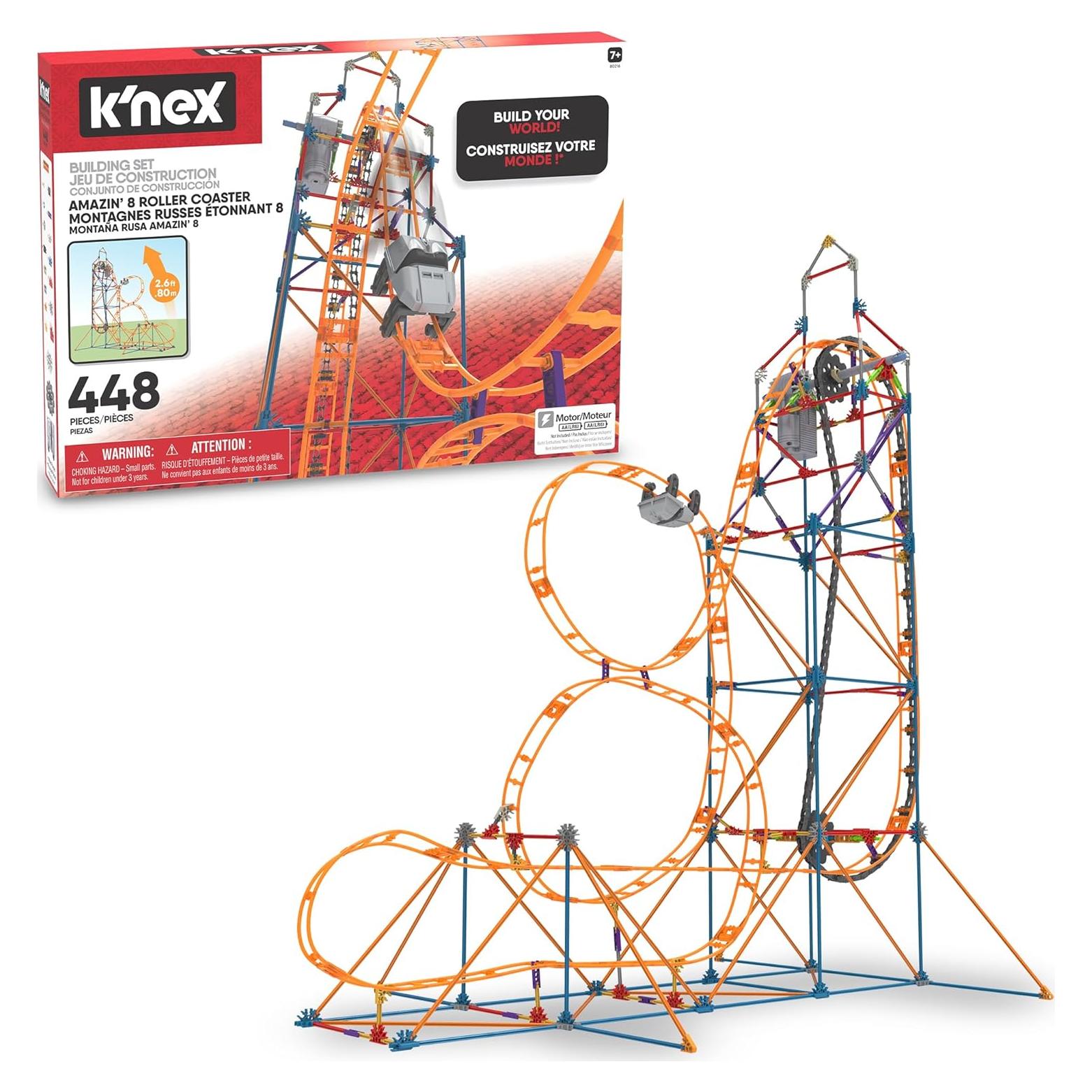 K'NEX Montaña Rusa Amazin' 8, Set de Construcción STEM 448 Piezas