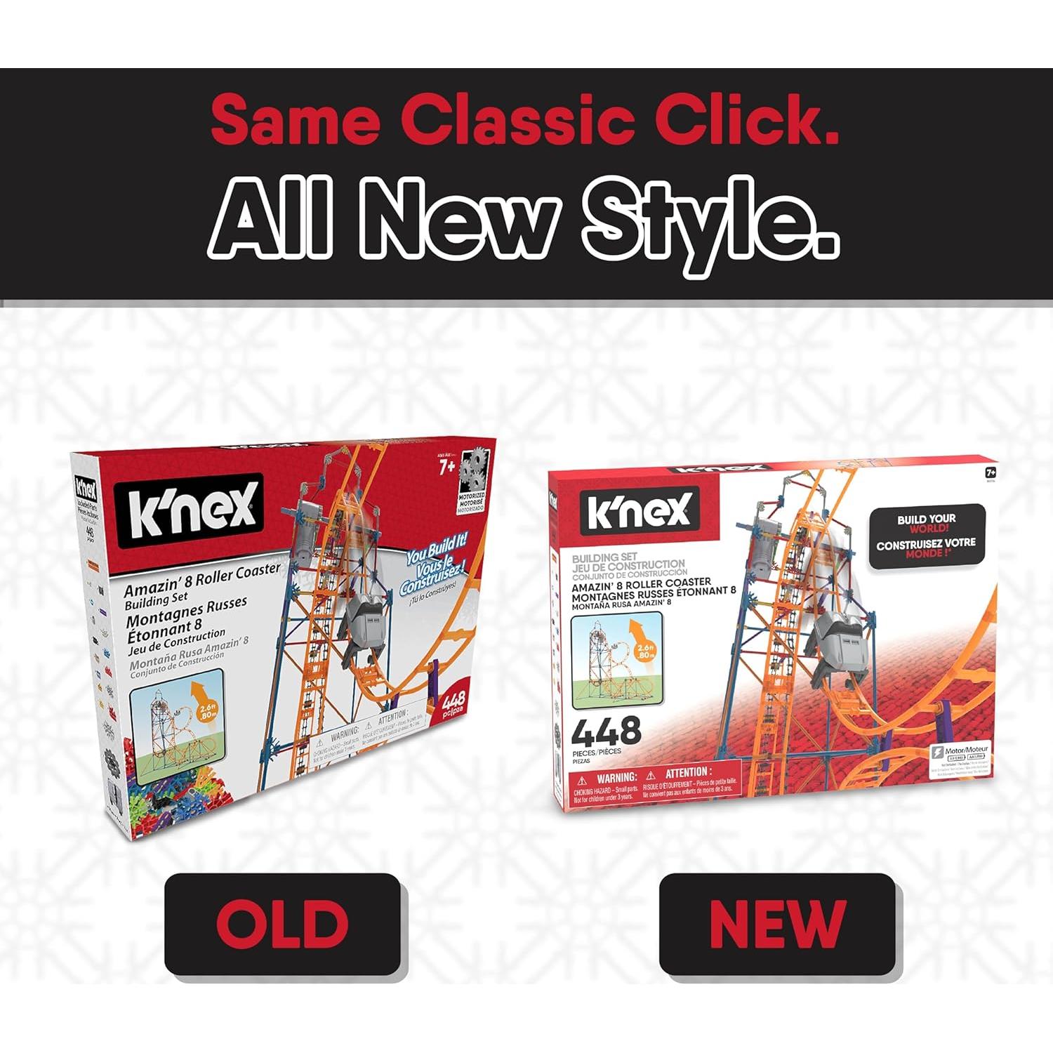 K'NEX Montaña Rusa Amazin' 8, Set de Construcción STEM 448 Piezas