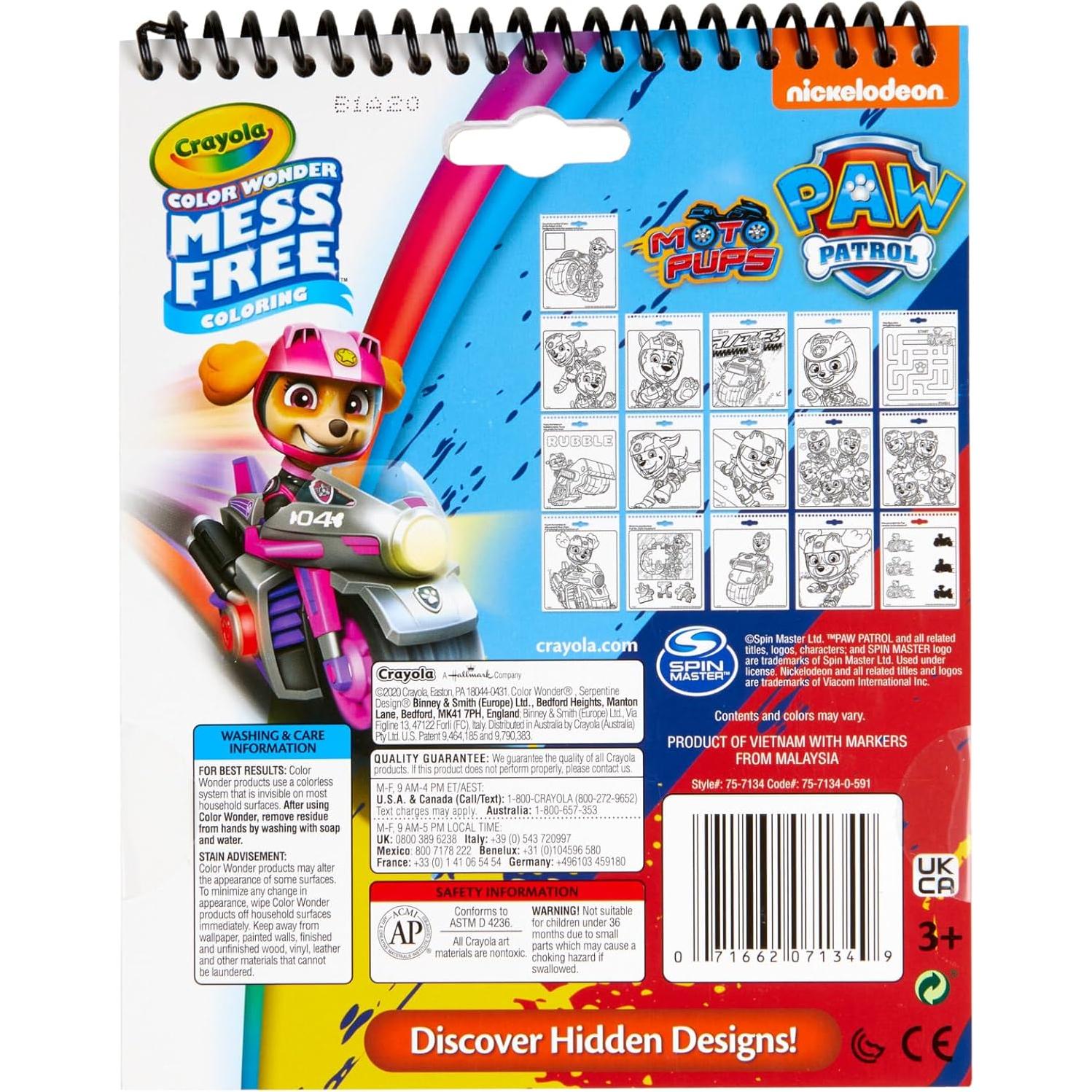 Crayola Color Wonder Paw Patrol - Set de Colorear 16 Páginas