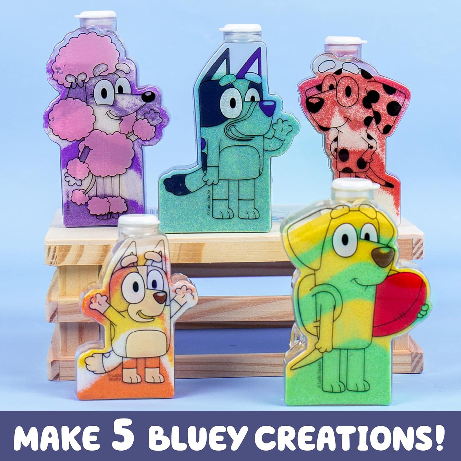 Kit de Arte de Arena Bluey - 5 Botellas y 7 Arenas de Colores