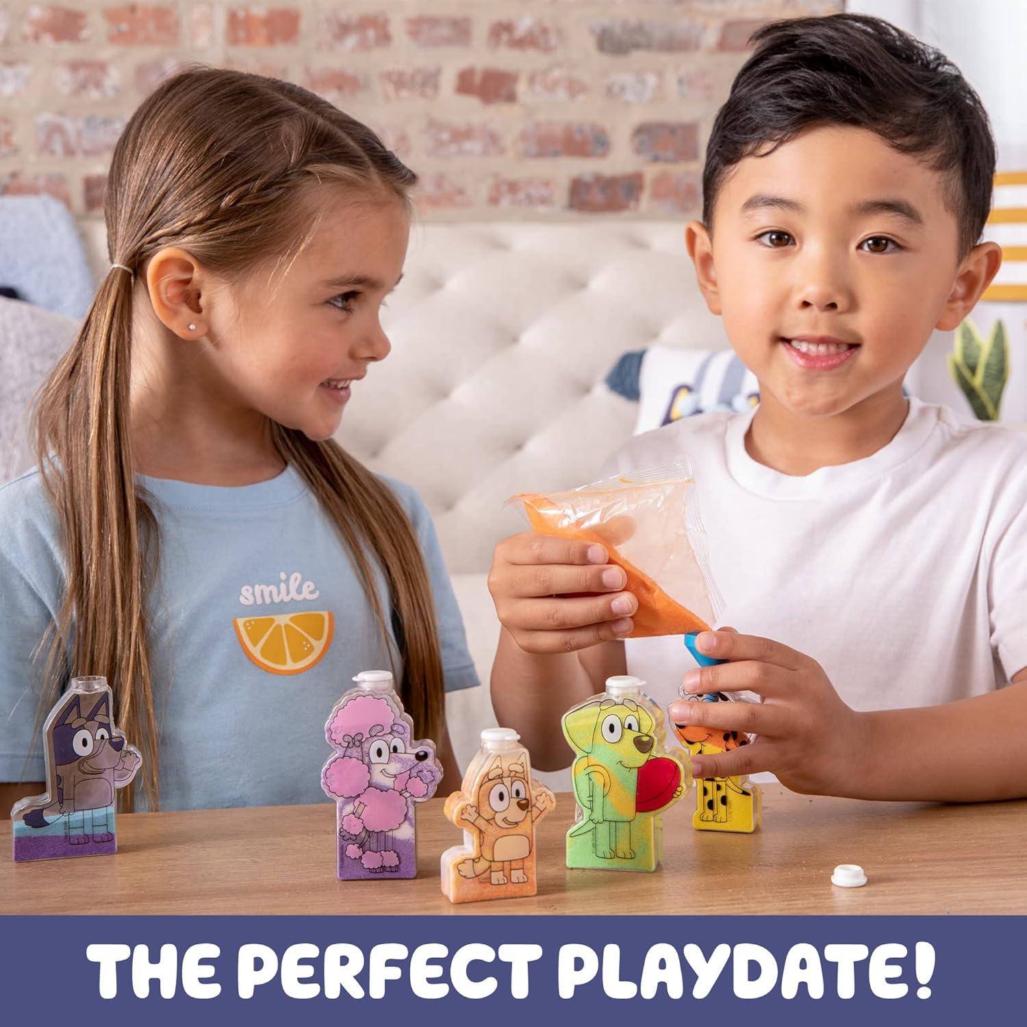 Kit de Arte de Arena Bluey - 5 Botellas y 7 Arenas de Colores