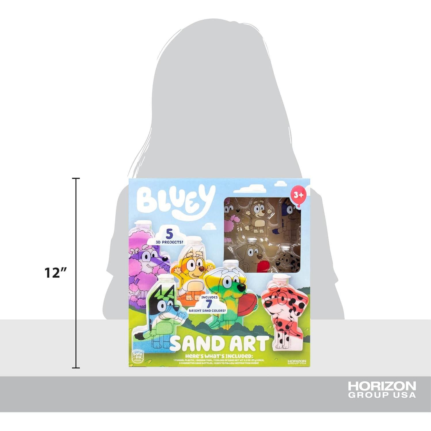 Kit de Arte de Arena Bluey - 5 Botellas y 7 Arenas de Colores