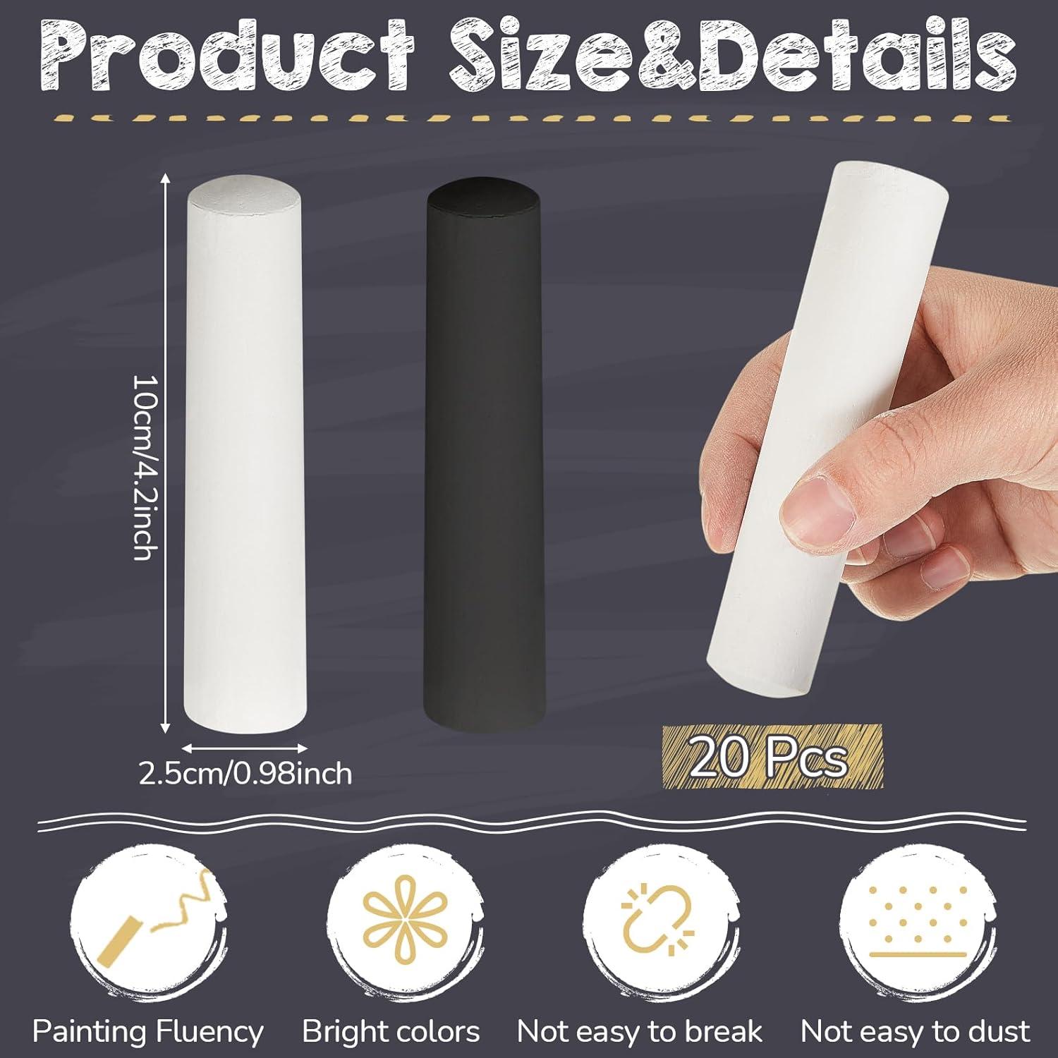 Tiza de Acera Jumbo Chivertion 20 Pcs Negra y Blanca Lavable