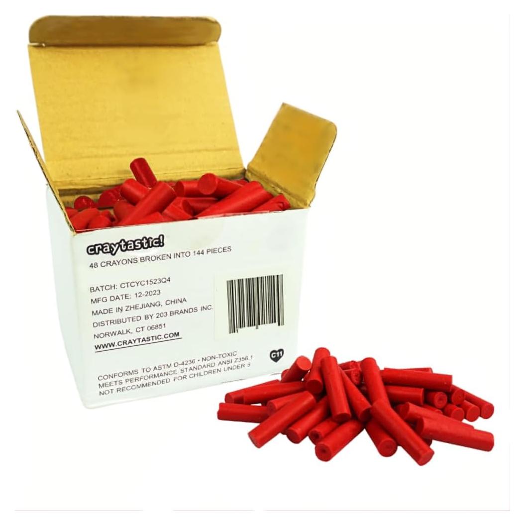 Crayones Rotos Sin Envolver Craytastic! Rojo 144 Piezas