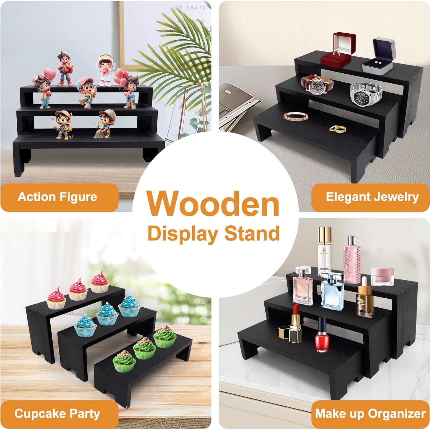 Juego de Soportes de Exhibición de Madera Varbonia - 6 Piezas