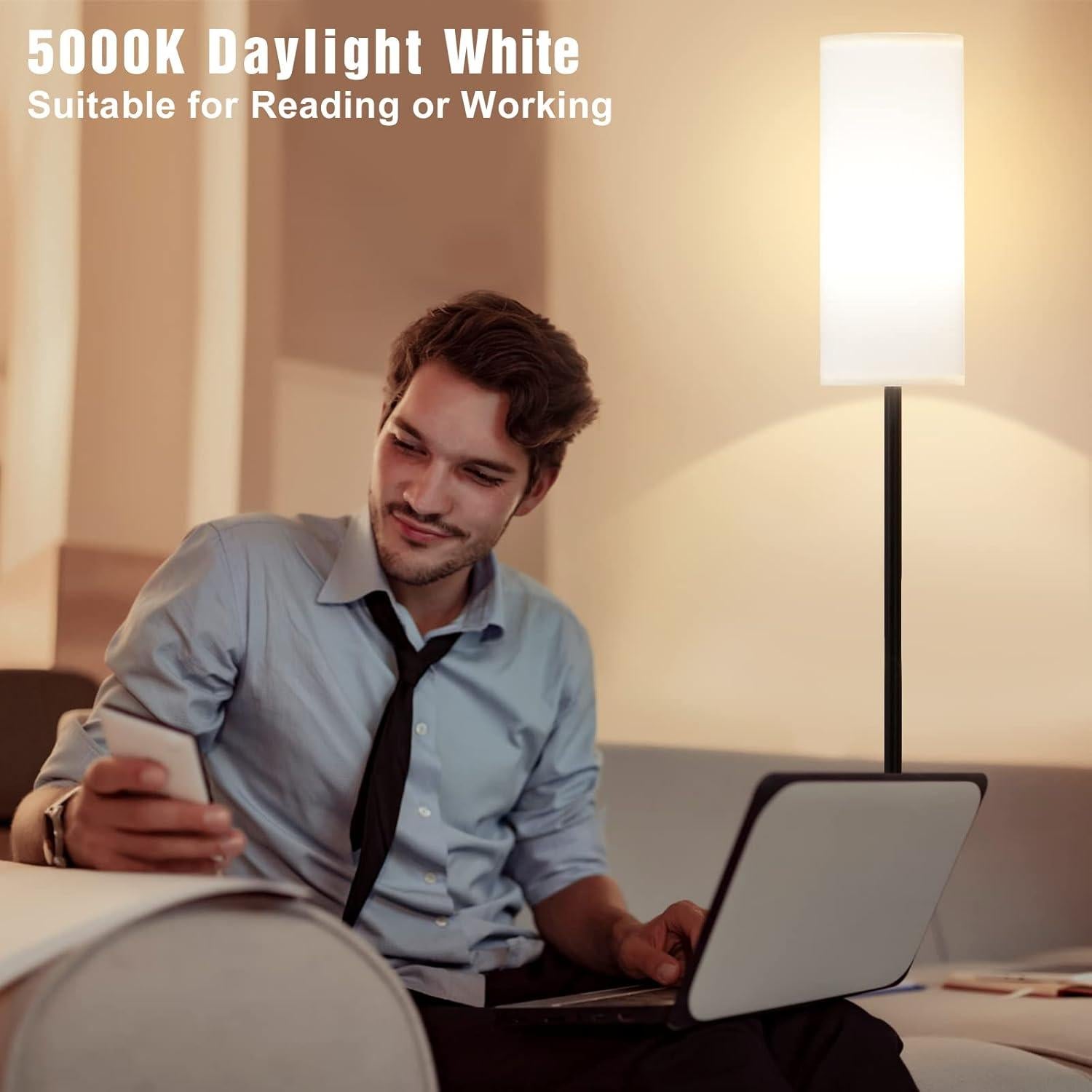 Lámpara de Pie Ambimall 164 cm Regulable con Control Remoto